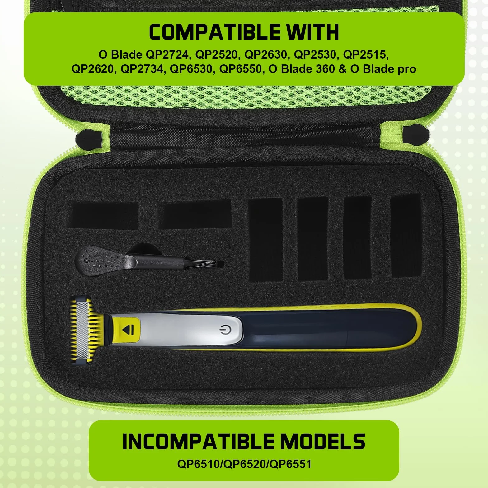 Custodia Per Philips Oneblade QP2630 QP2520 QP2620 QP2734 QP6530, O Blade 360 & O Blade Pro, Portatile Custodia Rigida da Viaggio, 1680D Oxford Case Protettiva per One Blade