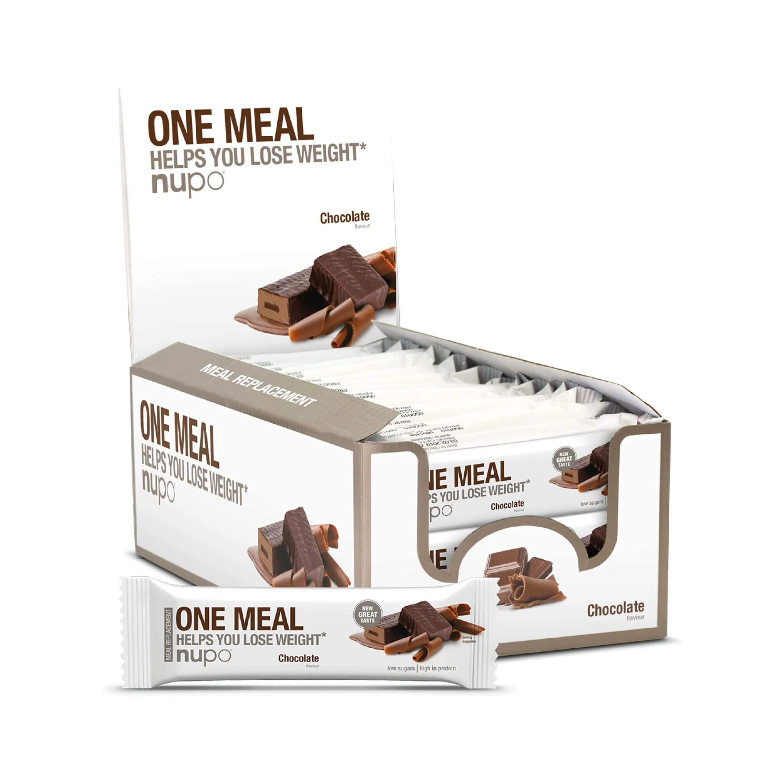 NUPO One Meal Bar Cioccolato barrette sostitutive del pasto 24 x 60g alto contenuto di proteine vitamine minerali
