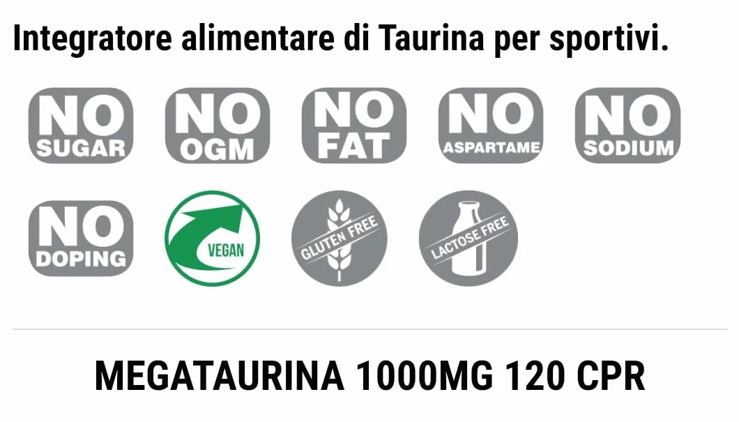 Pronutrition MEGA TAURINA 1000 mg da 120 Cps - Intregratore alimentere di Taurina PreWorkOut.