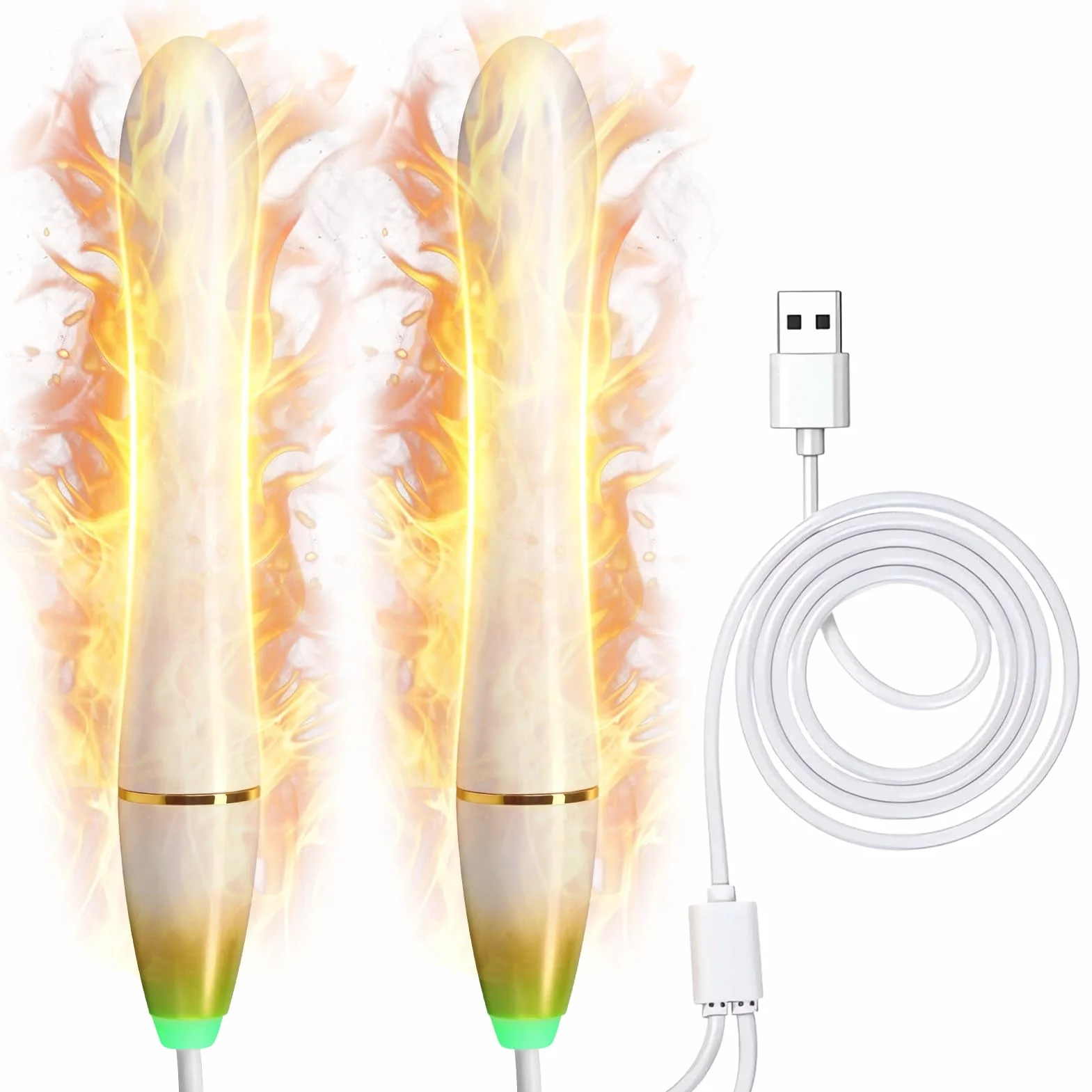 SXOVO Doppia Asta Riscaldante per Masturbatore Uomo Bastone Riscaldante per Vagina e Tunnel Anale Bastone Riscaldante USB a Temperatura Costante da 42°C Toys Sessuali per Uomini (Bianco)