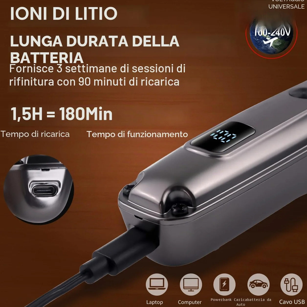 Hatteker Regolabarba Rasoio Elettrico Barba Professionale 7 in 1 Macchinetta per Barba