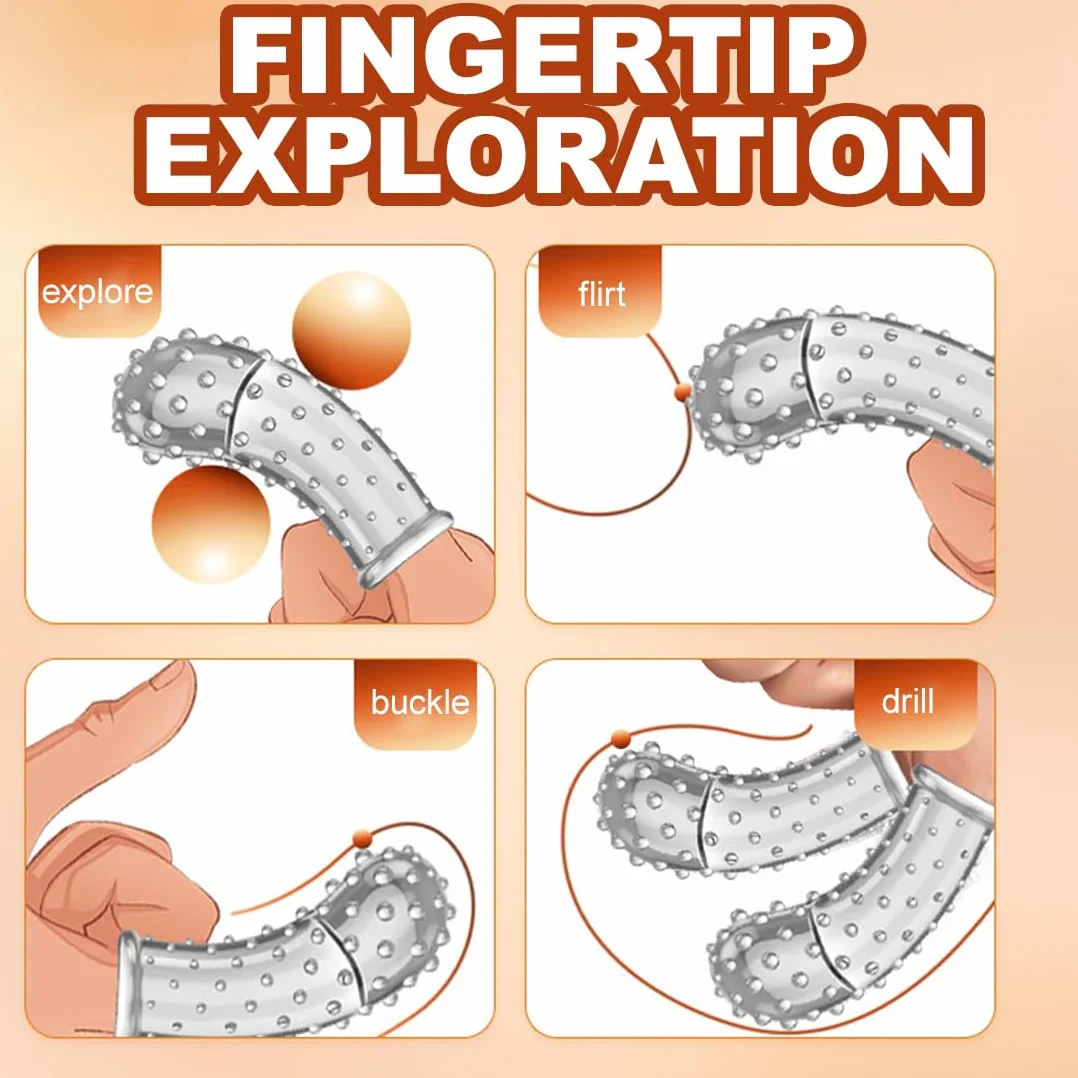 Manicotti per Dita per Coppie, Molle Manicotti per Massaggio alle Dita, Copertura per Dita Facili da Trasportare Toy