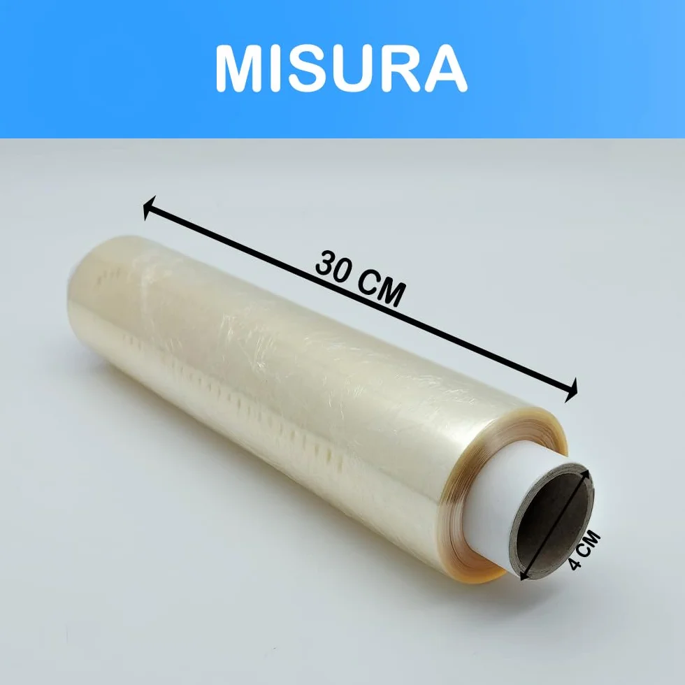 GM 3 ROTOLI Pellicola Trasparente per Alimenti 29,5cm x 300mt con Seghetto. Avvolgi, Cucina e Conserva con Cura gli Alimenti. Pellicola Trasparente di Qualità