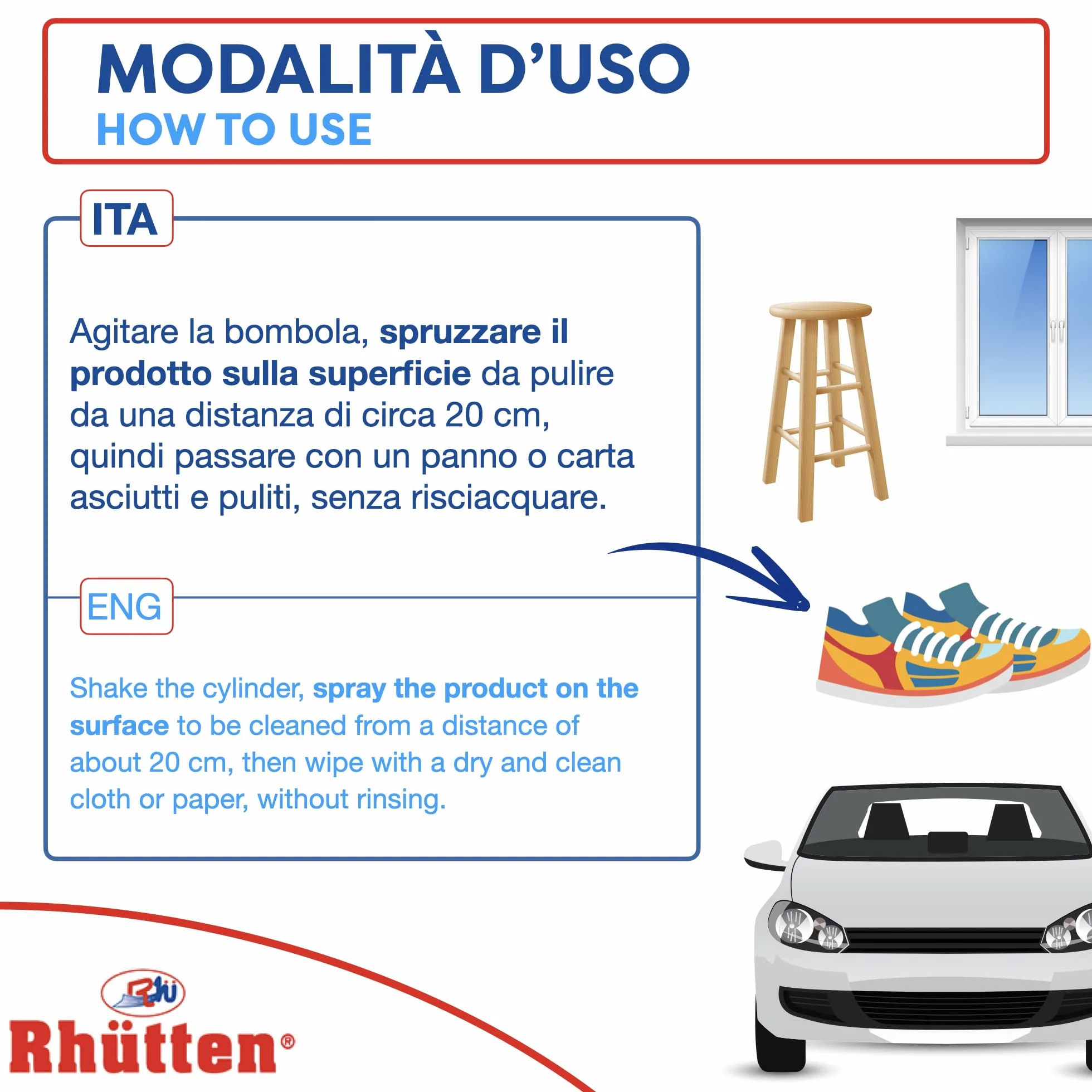 Schiuma Multiuso Igienizzante con Ammoniaca 400ml Spray Detergente per Superfici Lavabili