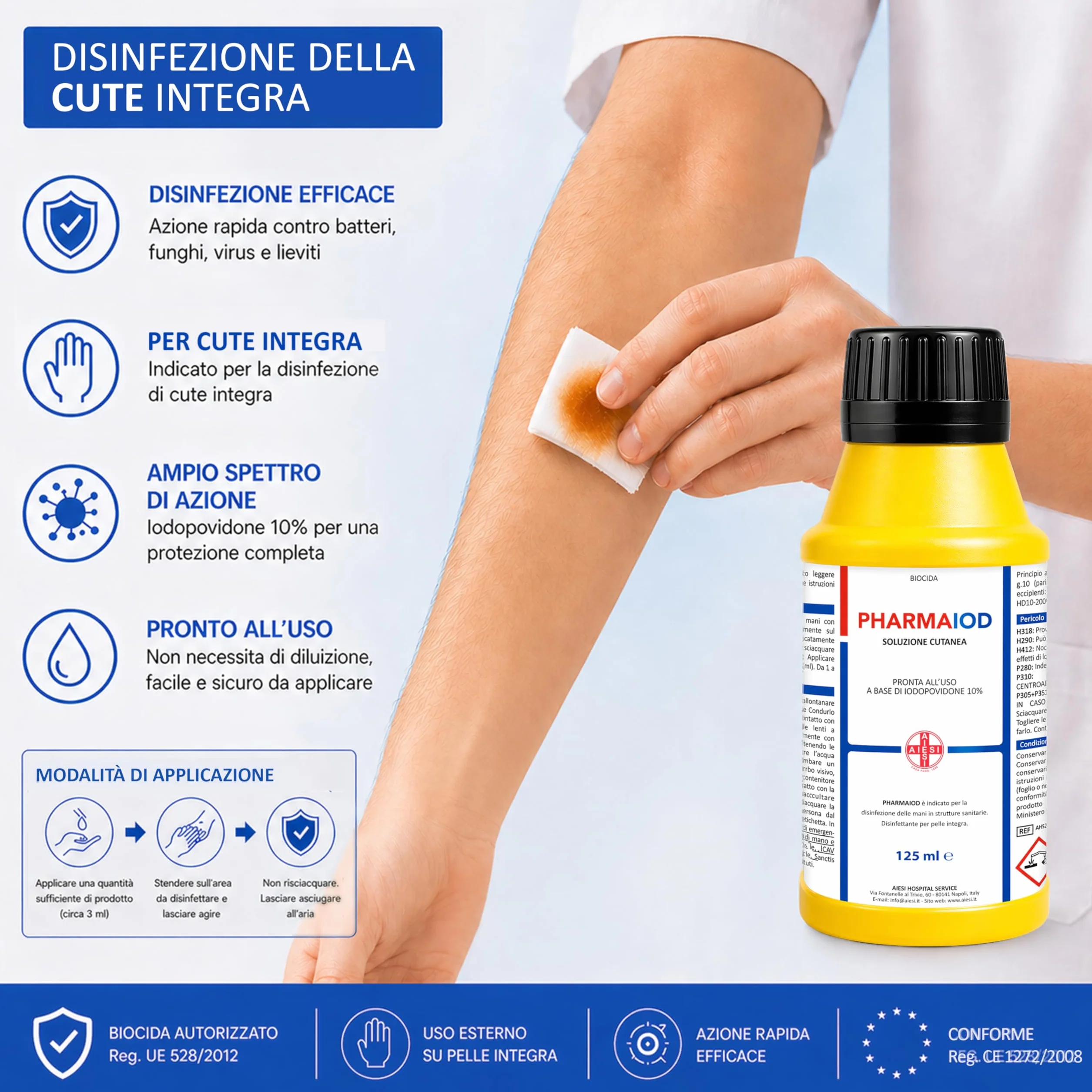 AIESI Disinfettante Iodopovidone 10% 125 ml PHARMAIOD