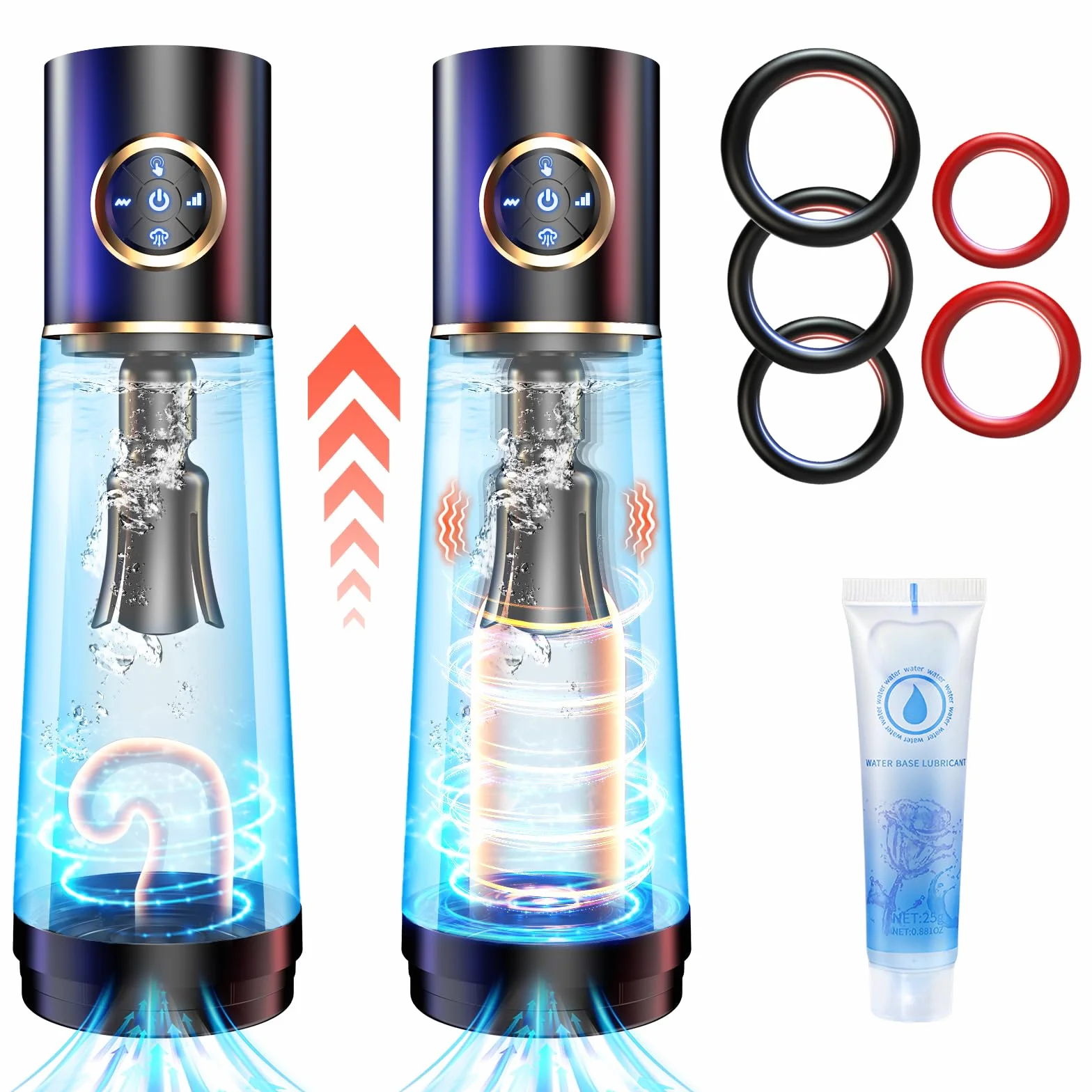 Pompa Pene Masturbatore per Uomo - Maschile Vibratore Sex Toys, Adulti Elettrico Giochi Erotici Ingranditore con 10 Modalità Diverse, Vuoto Pompe Aspiranti & Cock Ring Per gli Uomini che si Masturbano