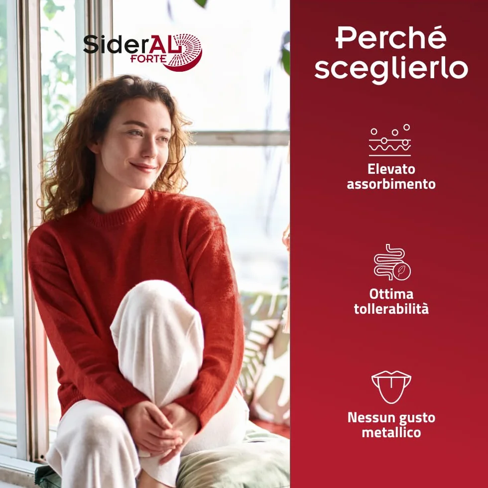 SiderAL® Forte Integratore alimentare a base di Ferro Sucrosomiale®, No Gusto metallico, Alta Tolerabilità, Alto assorbimento, No Glutine, No lattosio, 20 Capsule, Pharmanutra