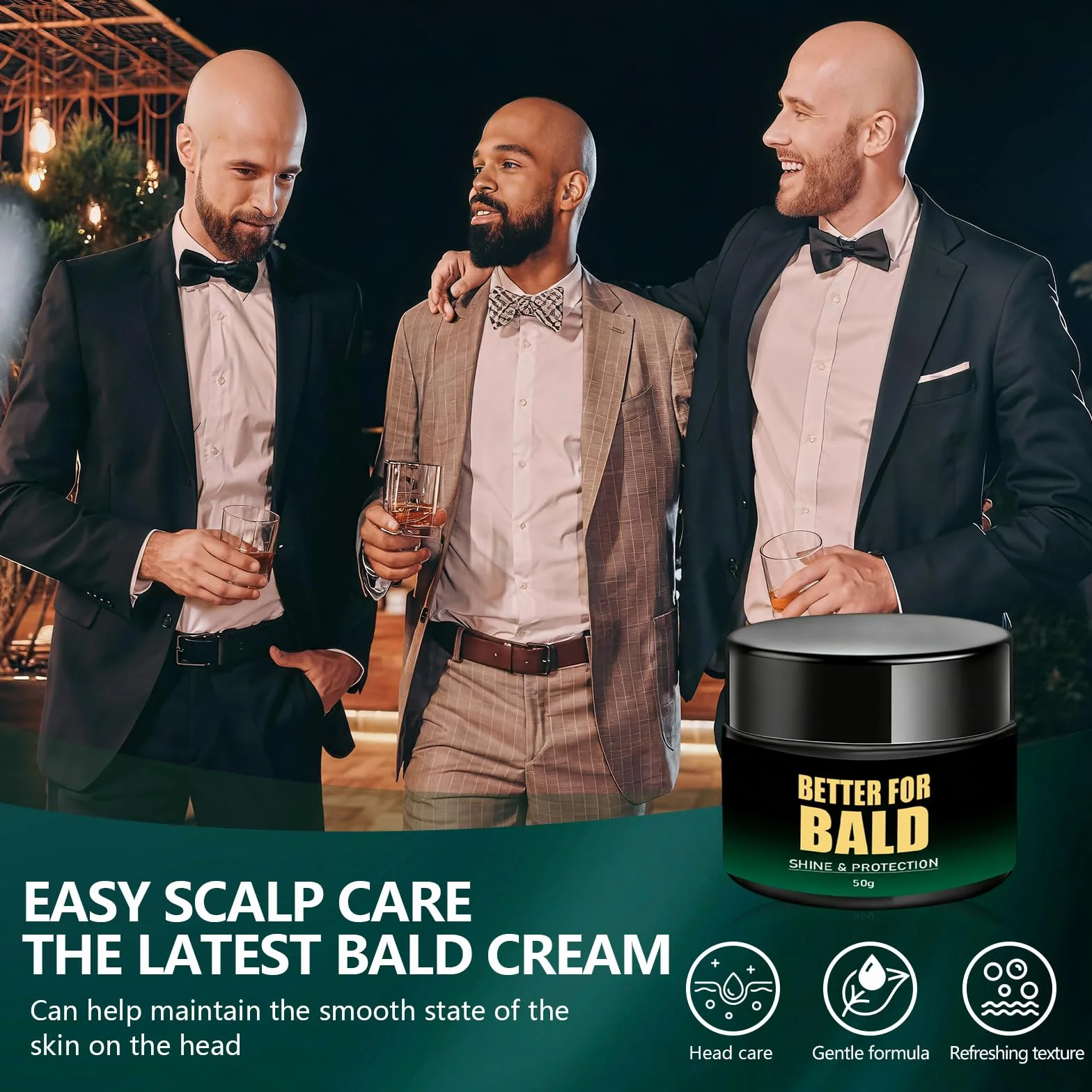 Crema Teste Rasate 50ml Idratante Lenitivo Nutriente Cura Cuoio Capelluto Dopo Rasatura Non Grassa Uomo Calvo
