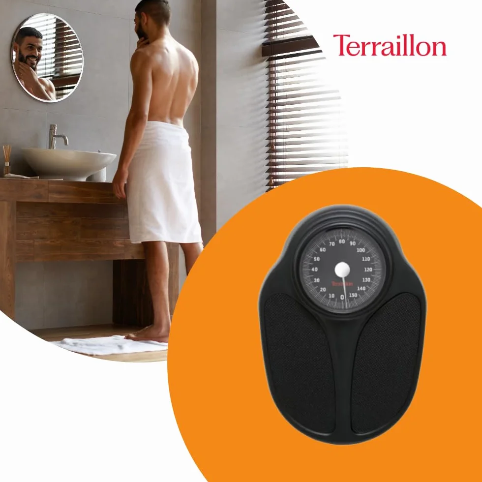 Terraillon – Bilancia pesapersone meccanica, quadrante grande, colore nero