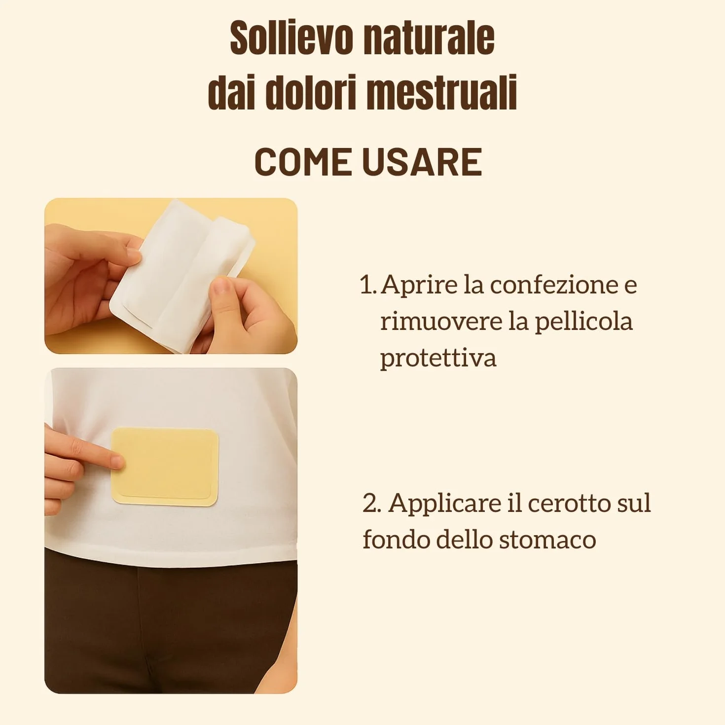 Cerotti Riscaldanti Mestruali Donna – Confezione da 10 – Profumo di Zenzero – Sollievo Crampi – Pad Termico Addominale – 52°C – Monouso (10 unità)