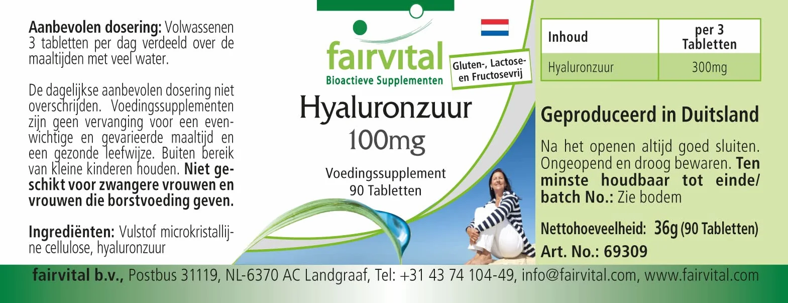 Fairvital Acido Ialuronico 100 mg 90 Compresse Vegano