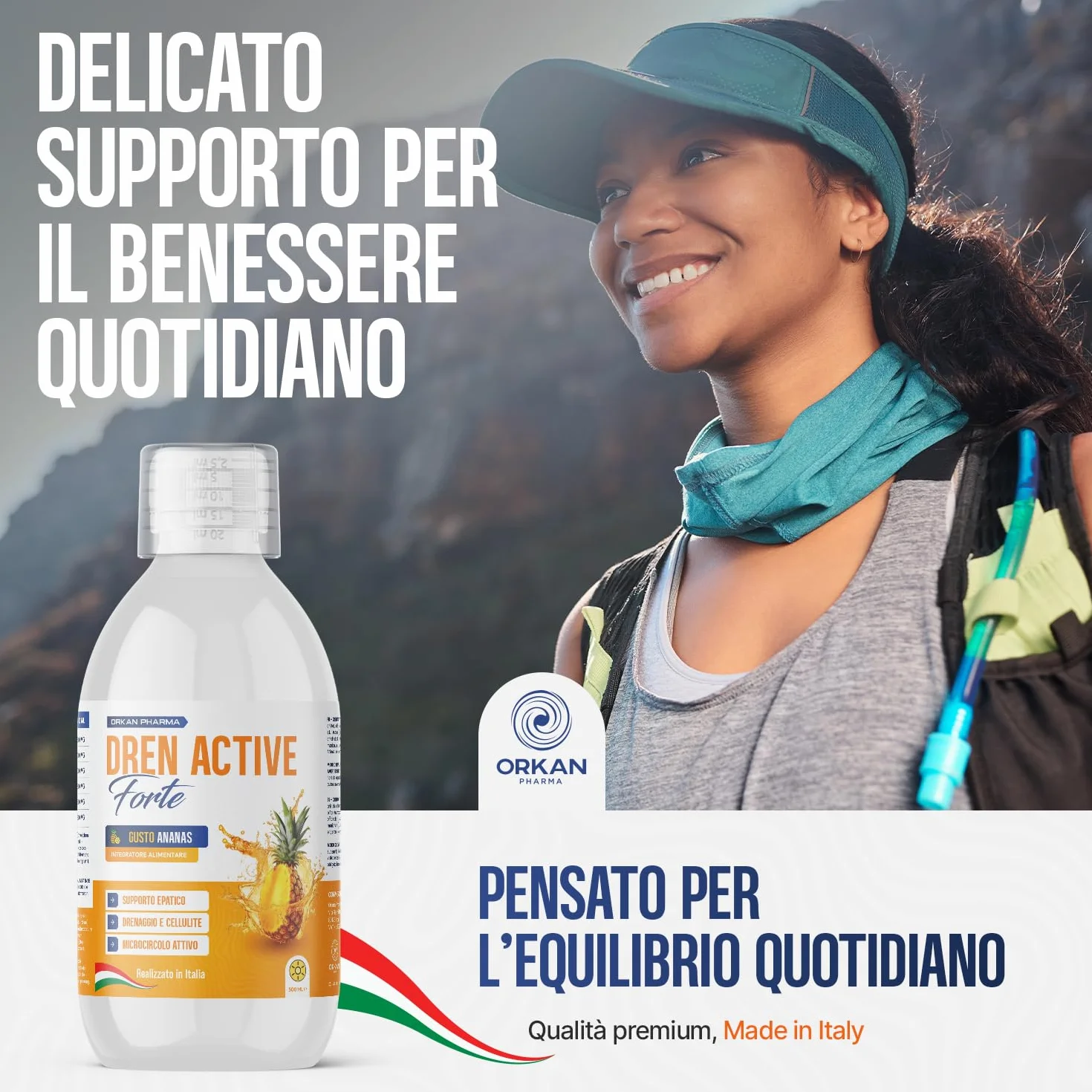 Diuretico Drenante Forte Detox Ritenzione Idrica Anticellulite 500 ML Gusto Ananas Made in Italy