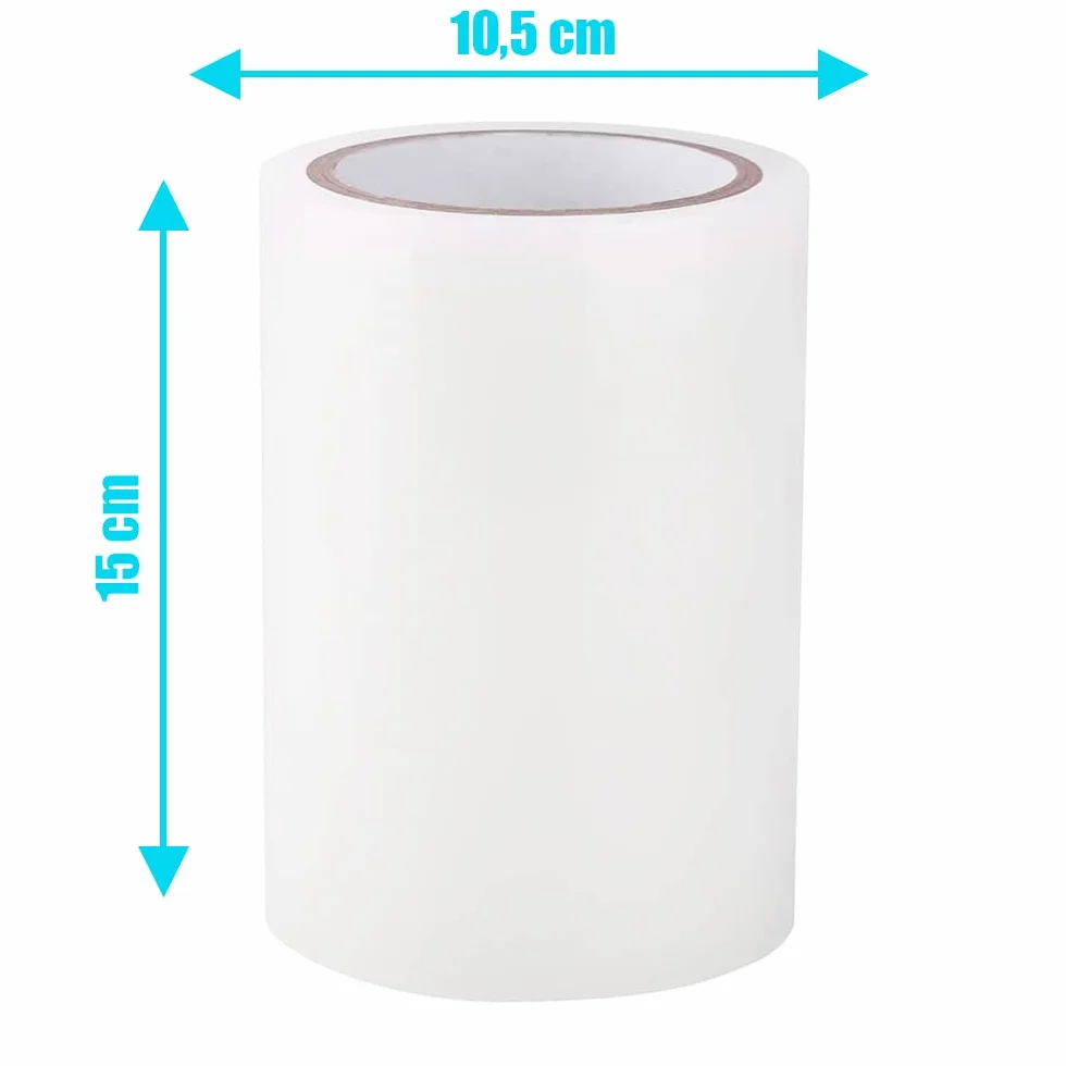 A.M.C. AMC rotolo pellicola adesiva monouso copriscarpe con adesivo molto resistente, pellicola per calzature monouso universale per protezione igienica professionale e domestico