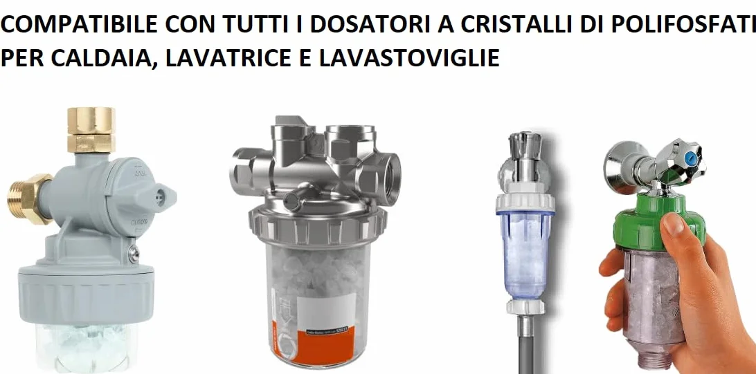 Filtro Dosatore Caldaia Polifosfato Anticalcare 140 g Universale Compatibile DP1 RBM Polifemo IVAR CALEFFI