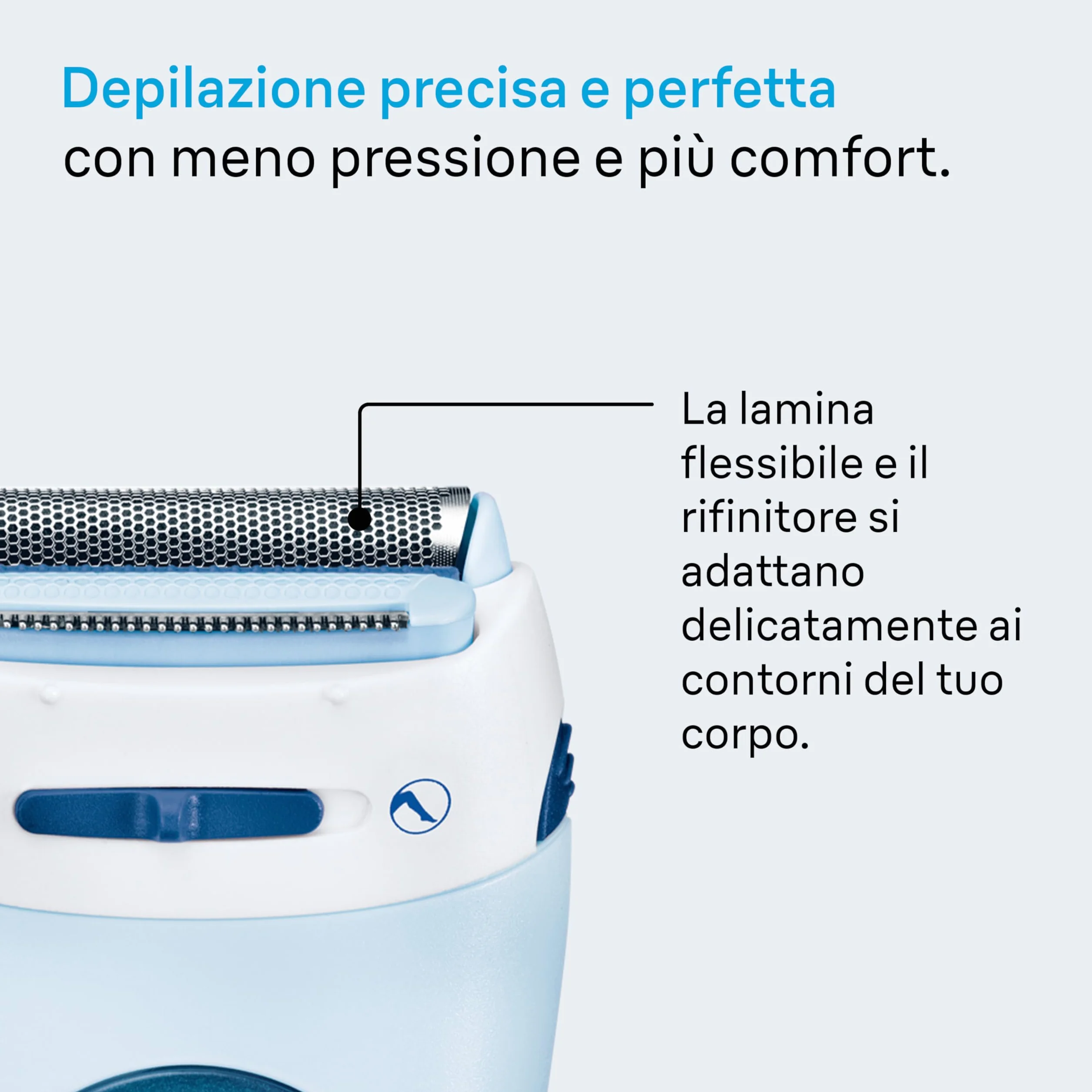 Braun Silk-épil LS5-160 Rasoio Donna Elettrico senza Fili, Rifinitore e Sistema Esfoliante Wet&Dry 3 in 1 con 2 Accessori, Blu