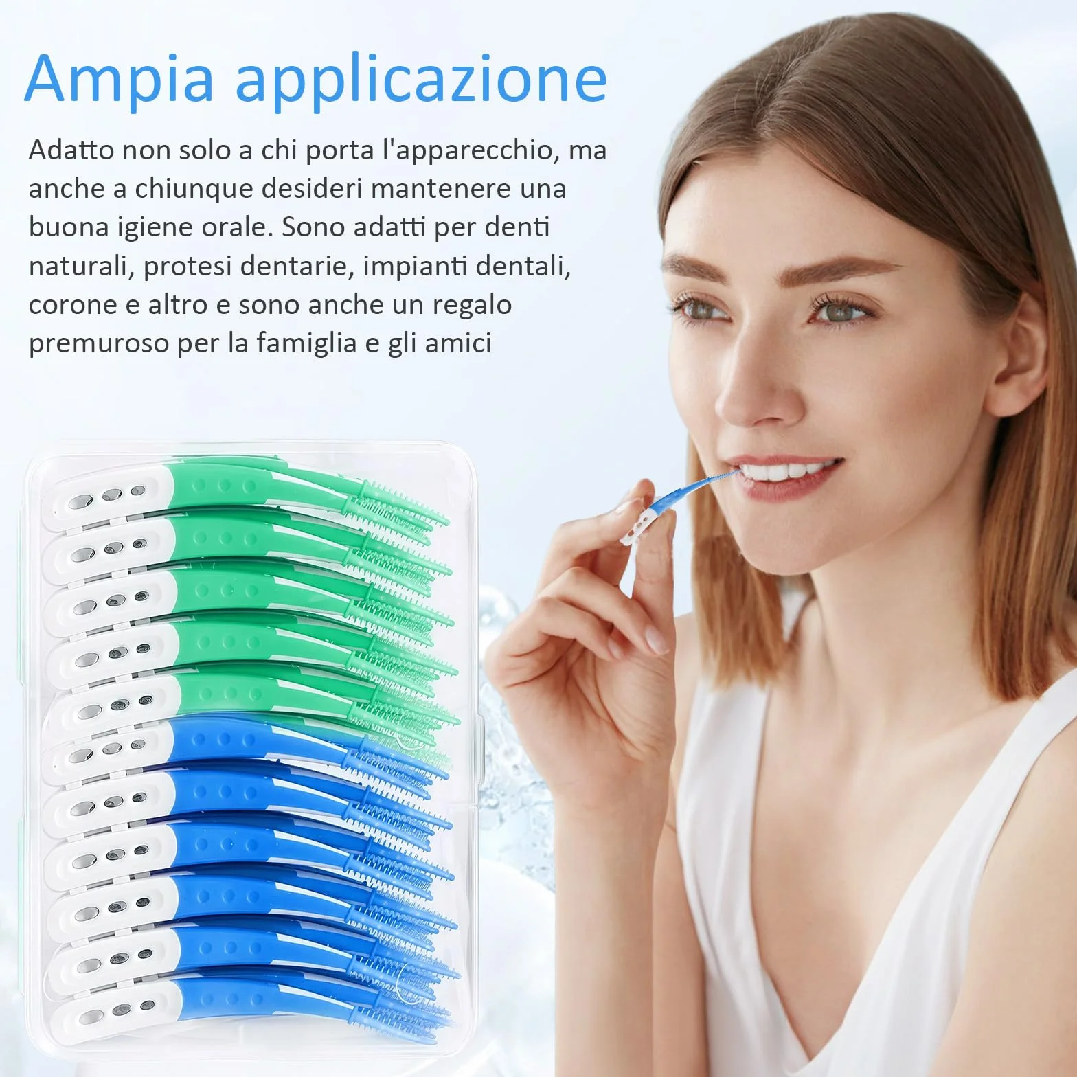 spazzole interdentali design curvo 84 pezzi