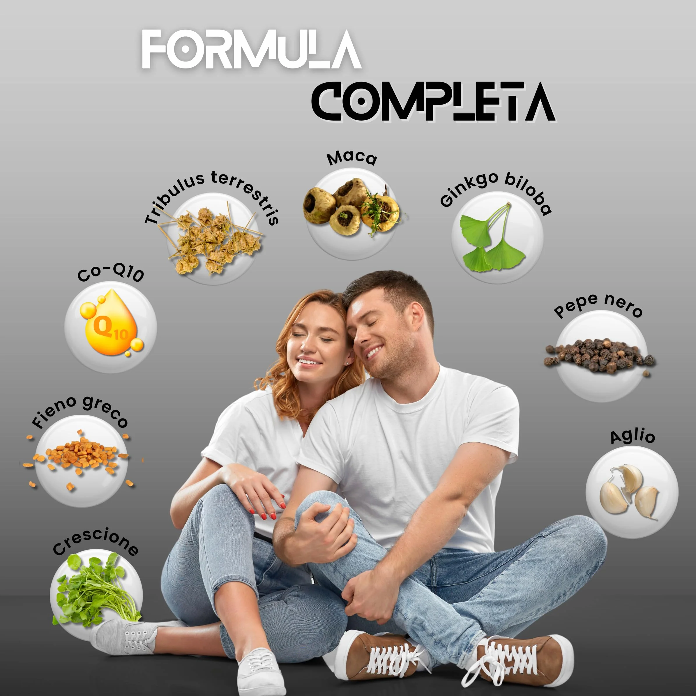 Complesso Altamente Concentrato con Maca, Tribulus, Fieno Greco, Ginkgo, Co-Q10, Piperina. Forza + Resistenza + Energia. Pre-allenamento. 60 capsule vegane - ALPHA