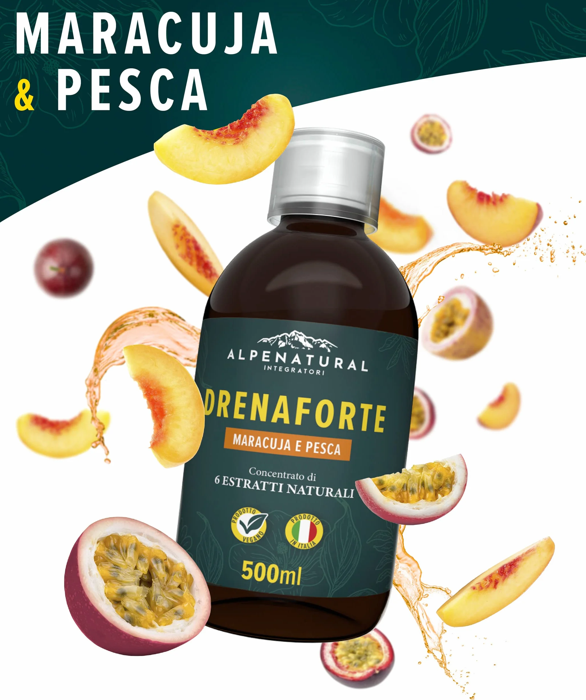 Drenaforte Drenante Forte Concentrato di 6 Estratti Naturali Detox Depurativo Naturale 500 ml