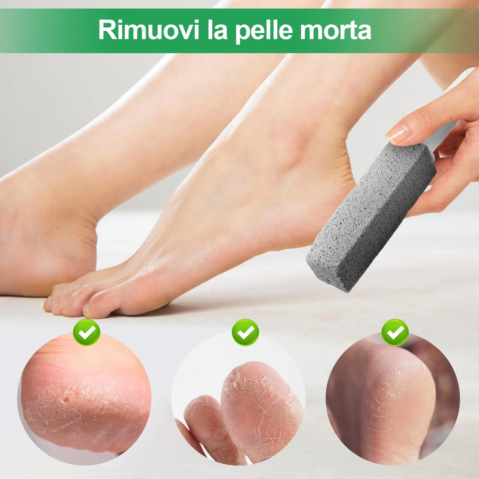 Pietra Pomice con Manico per Pulizia WC - Detergente per Bagno, Cucina, Piscina