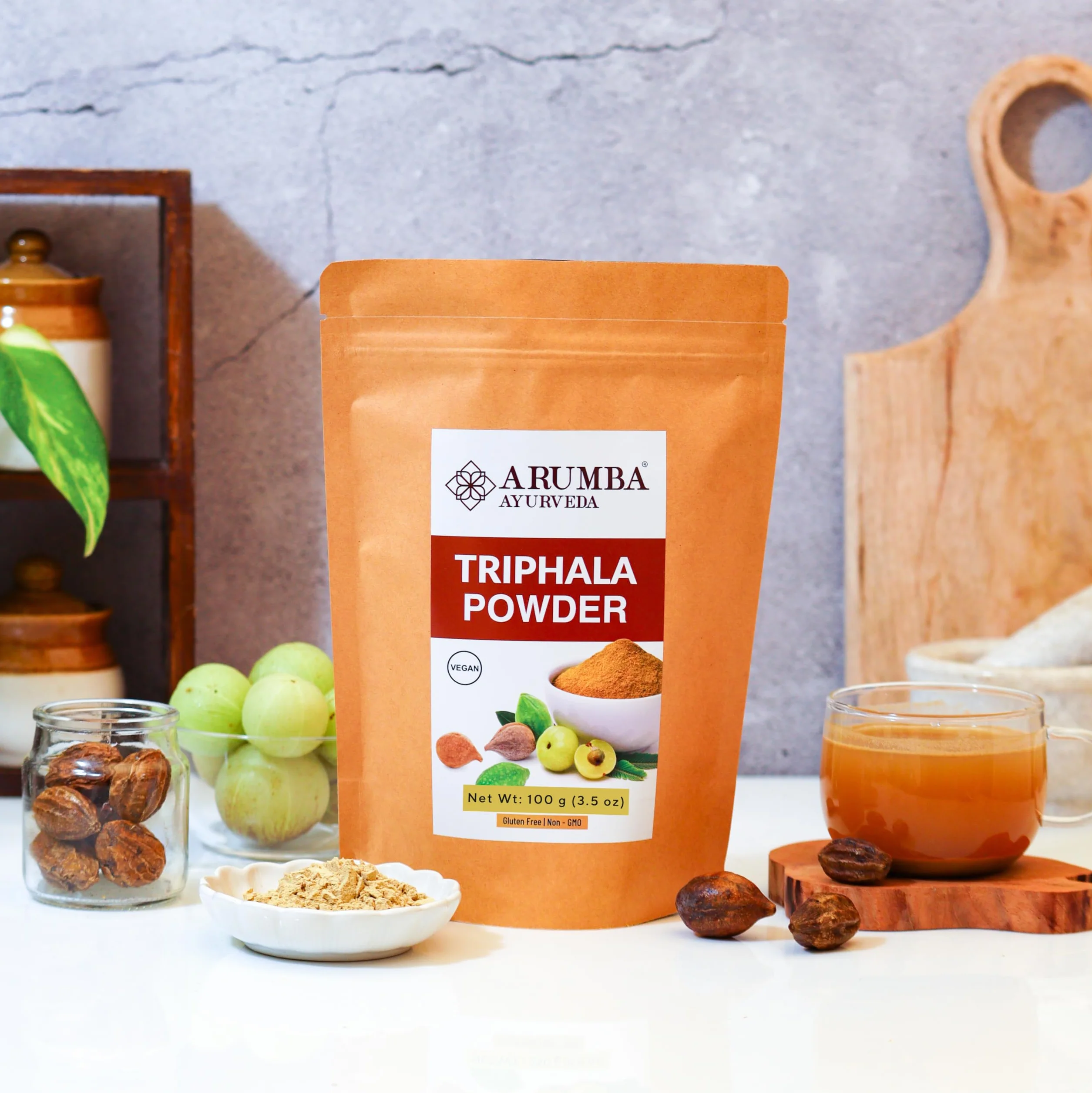Triphala - Polvere da 100 g per alleviare la stitichezza, Haritaki, Bibhitaki, Amla, Cleanse Vitamina C, Digestione