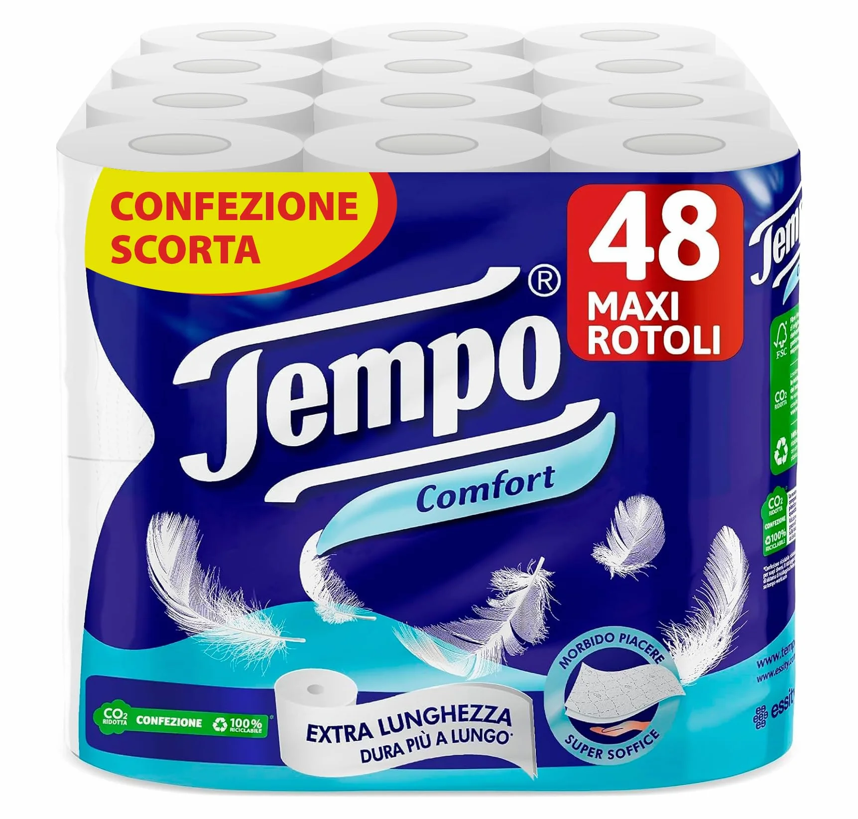 Tempo Carta Igienica Comfort 48 Maxi Rotoli