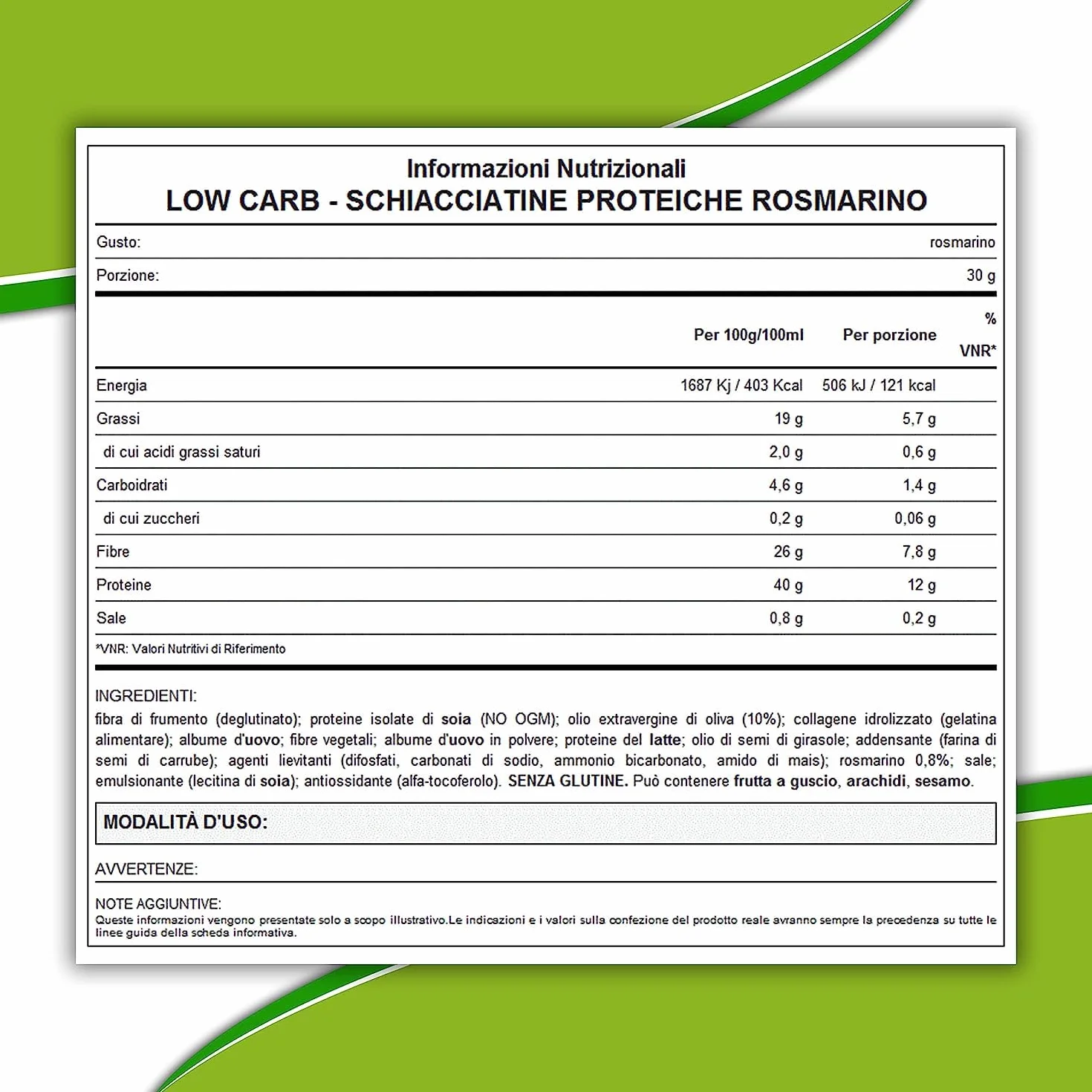 WHY NATURE LOW CARB SCHIACCIATINE PROTEICHE - Snack Proteici Senza Glutine - Snack Salati Gusto Rosmarino - Box da 25 Pezzi - 30 gr