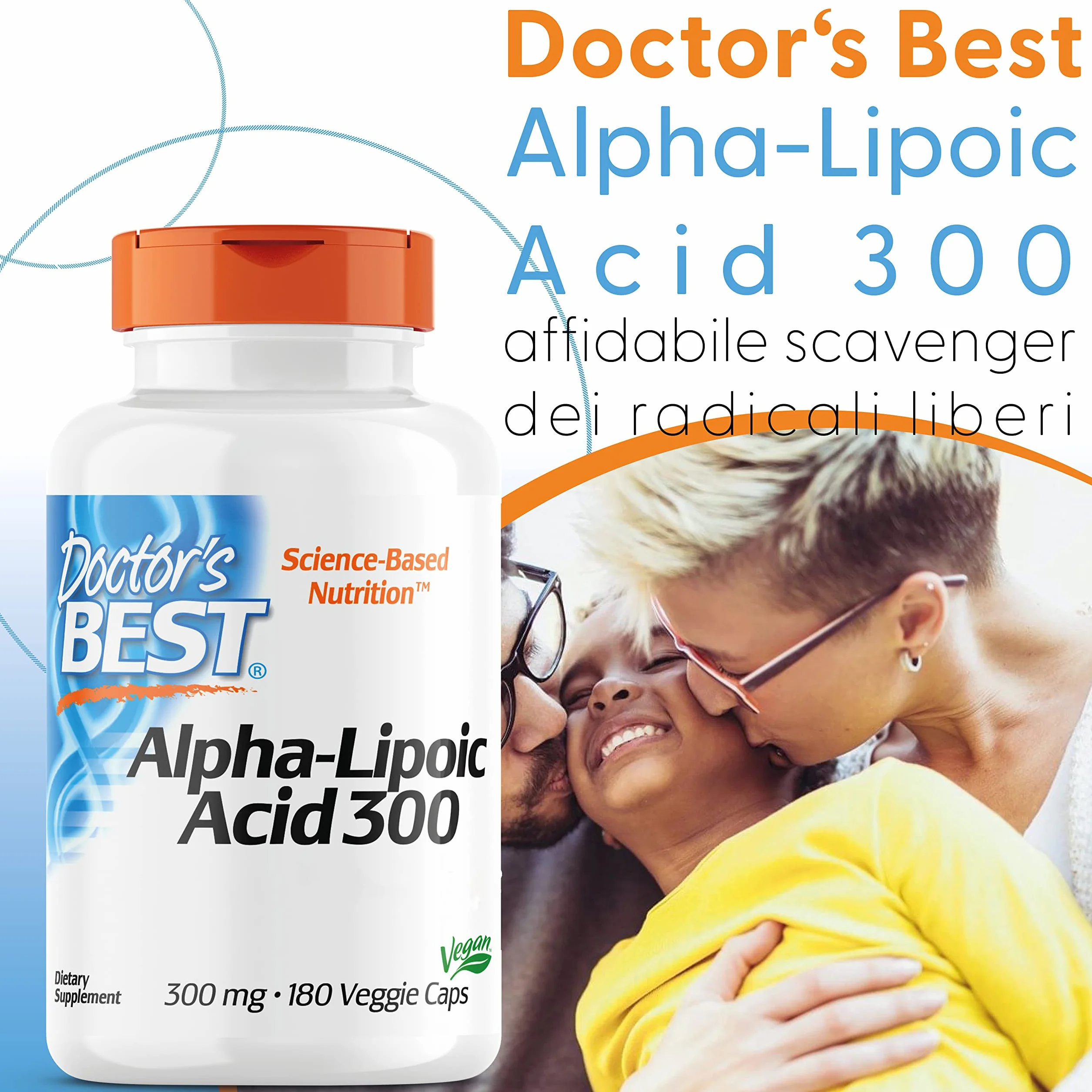 Doctor's Best Alpha-Lipoic Acid 300mg 180 Capsules Vegane Non GMO Gluten Free Soy Free