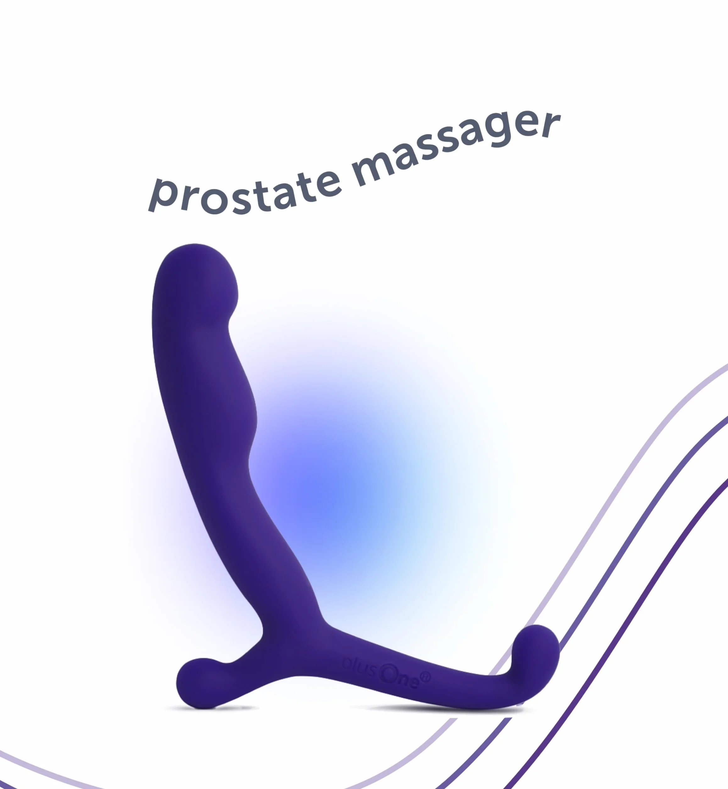 plusOne Massaggiatore per prostata da 10,2 cm, stimolatore personale, in silicone sicuro per il corpo, impermeabile, con braccio esterno per un facile utilizzo