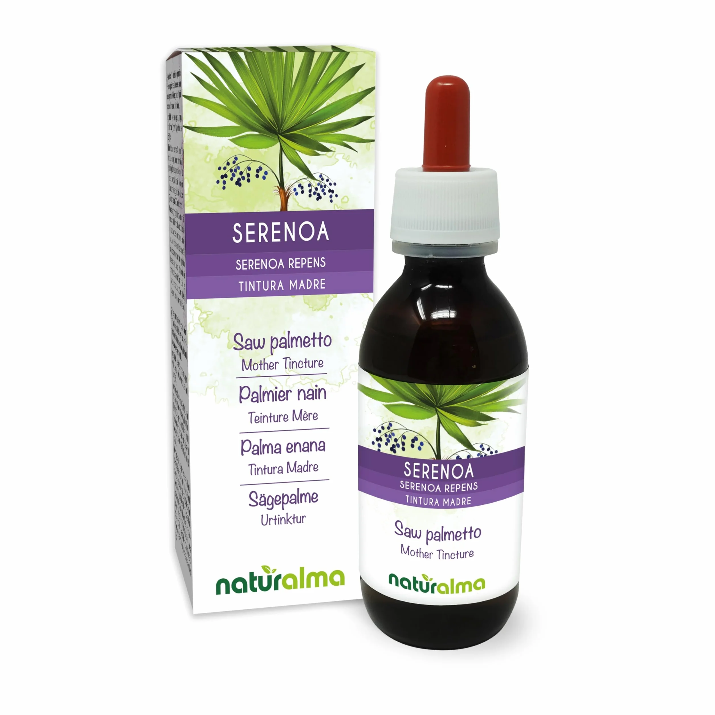 Naturalma Serenoa repens Tintura Madre analcoolica 120 ml Integratore alimentare Vegano
