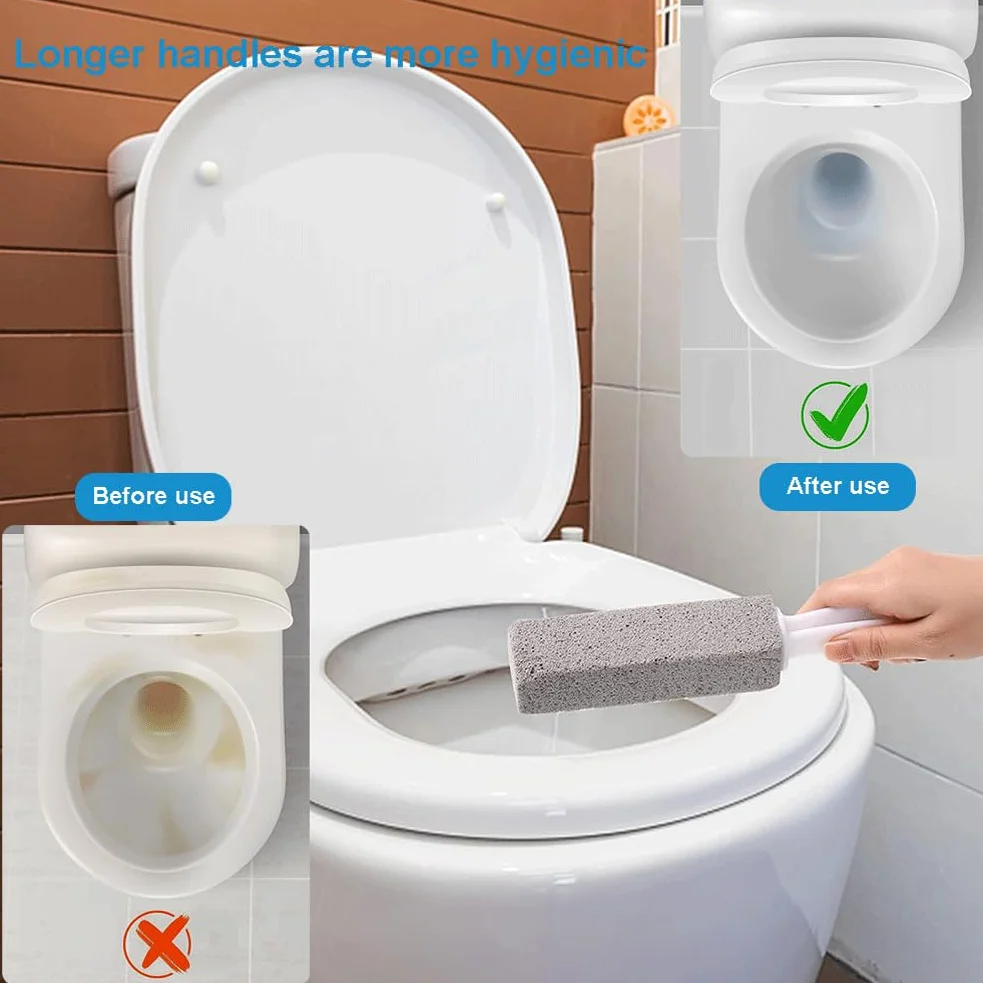 Pietra Pomice Pulizia WC con Manico 4 Pezzi per Bagno Lavandino Cucina Grill Grate Piscina