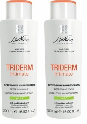Bionike Triderm Intimate - Detergente Intimo Rinfrescante PH 5,5 per Pelli Sensibili e Intolleranti, Azione Delicata, Antibatterica e Riequilibrante, Dona Freschezza e Idratazione alla Pelle