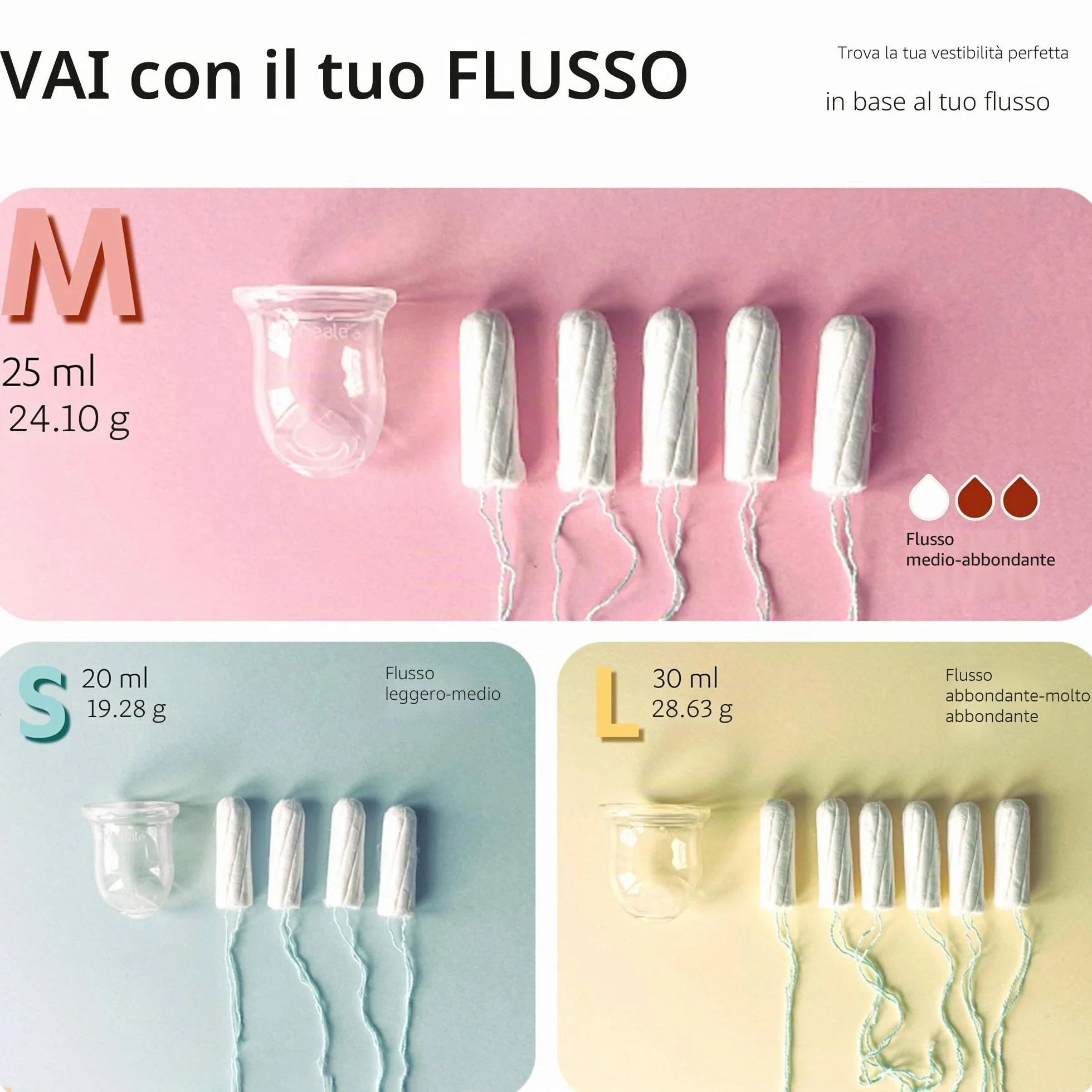 La Cup Luneale - coppetta mestruale - design ergonomico esclusivo creato con ostetriche - fabbricazione francese - 100% silicone medico al platino (M - Flusso medio/abbondante)
