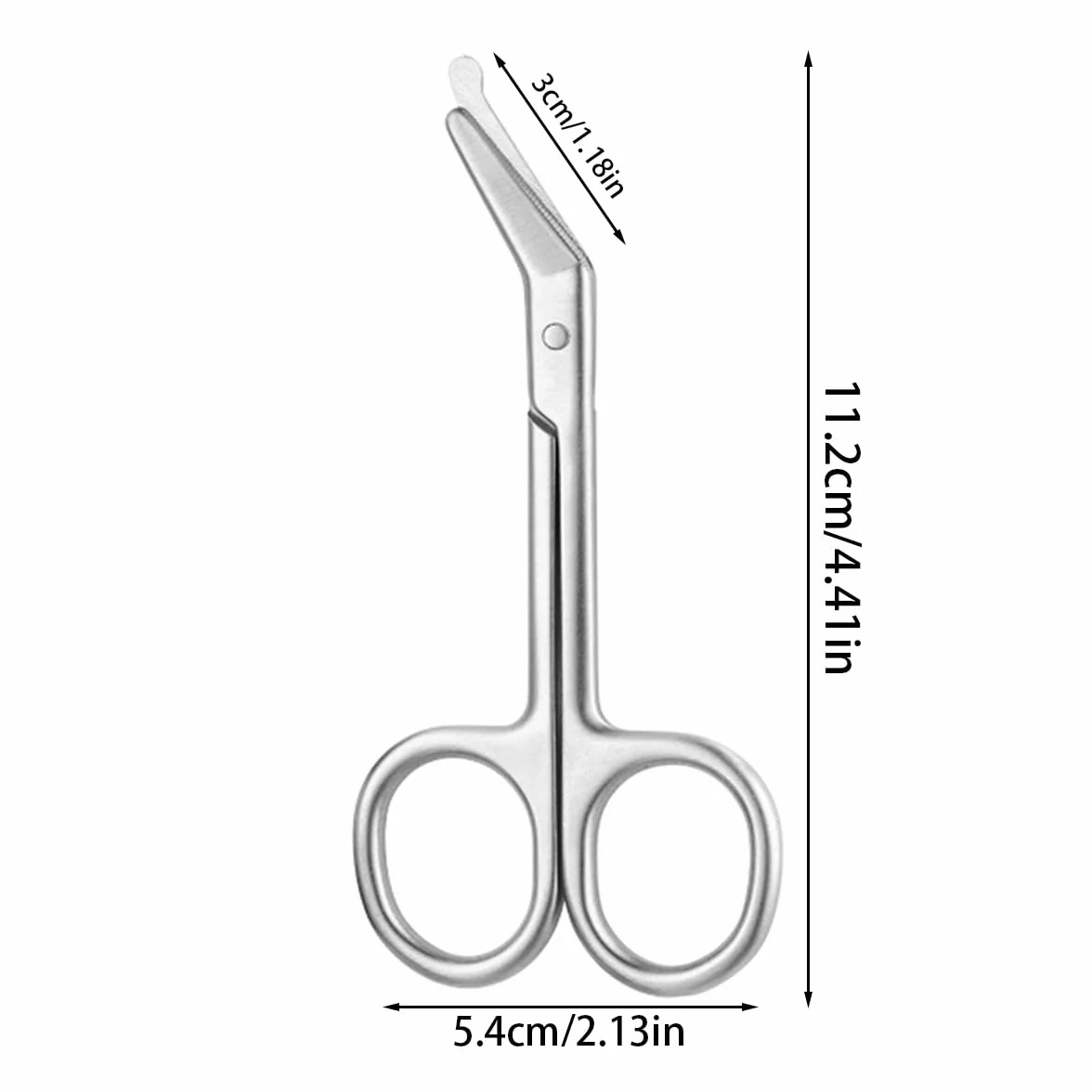 Forbici per stomia - Forbici per stomia con punta rotonda smussata per la cura della colostomia e ileostomia, in acciaio inossidabile, 11,2 cm, 1 pezzo