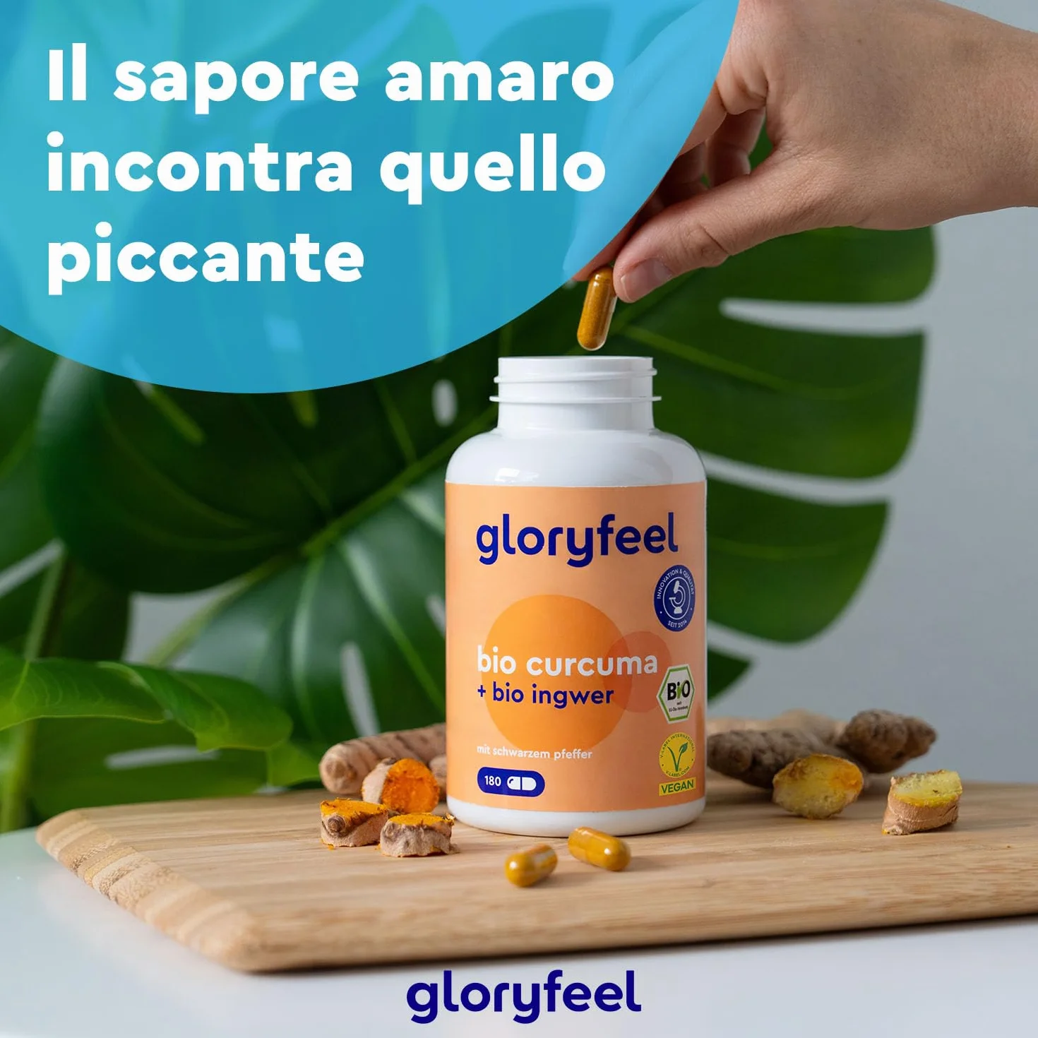 Curcuma Alto Dosaggio 3330 mg 180 Capsule Curcumina Pepe Nero Zenzero Integratore Bio Antiossidante