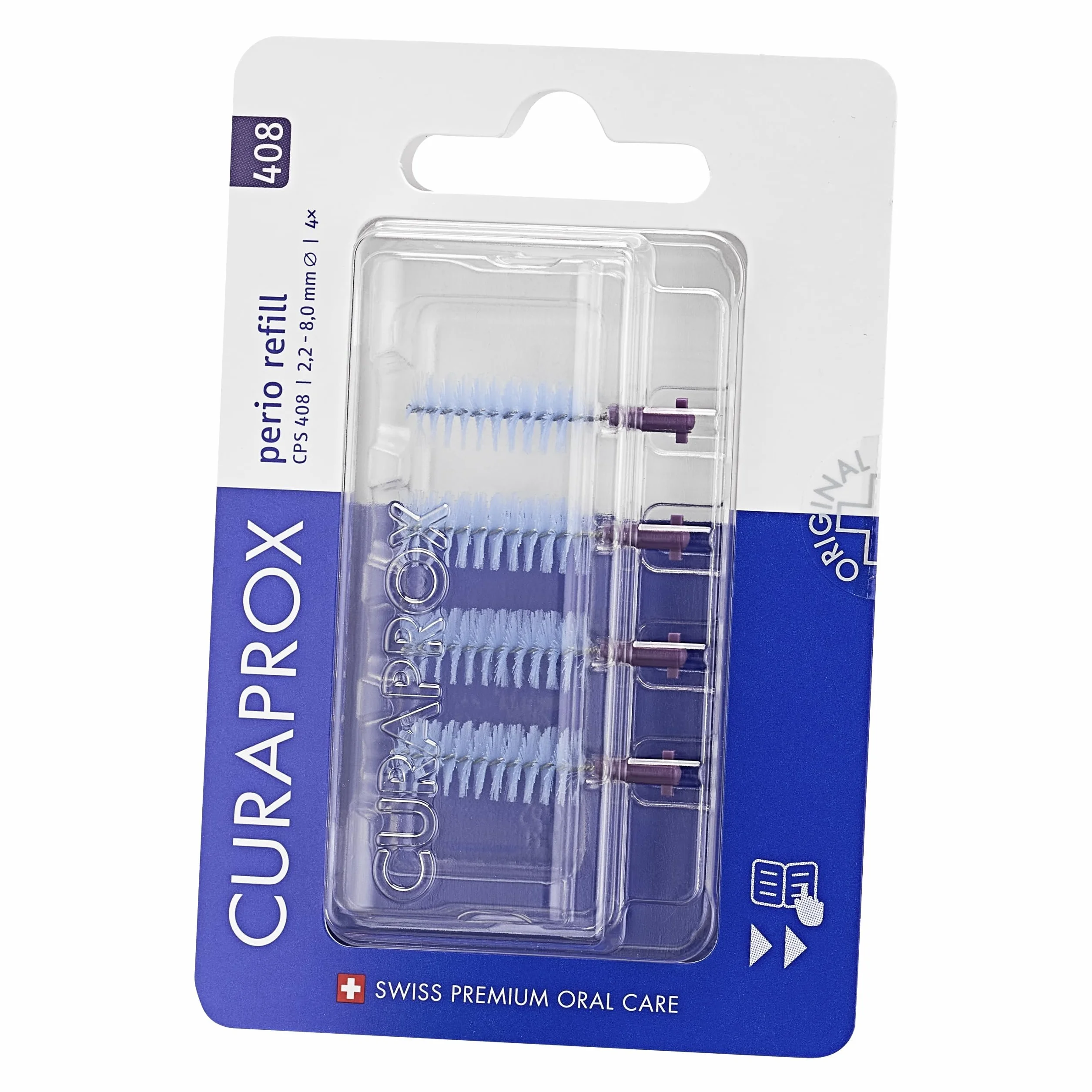 Curaprox CPS 408 Perio Interdental Brush Refills 4-Pack Viola