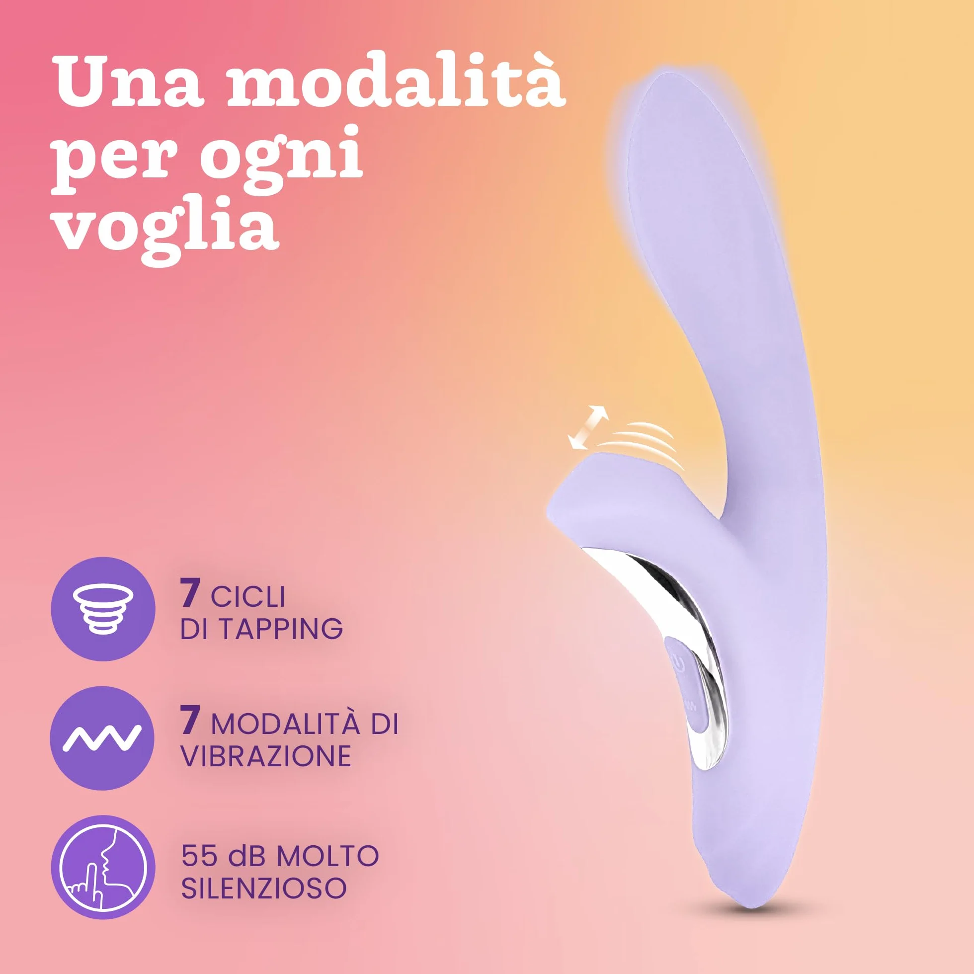 Oliver James Vibratore Rabbit Picchiettante – Sex Toy Silenzioso Doppio Motore, 7 Modalità Vibrazione e 7 Picchiettio | Stimolatore Clitorideo e Punto G, Silicone Atossico Impermeabile Donna e Coppia