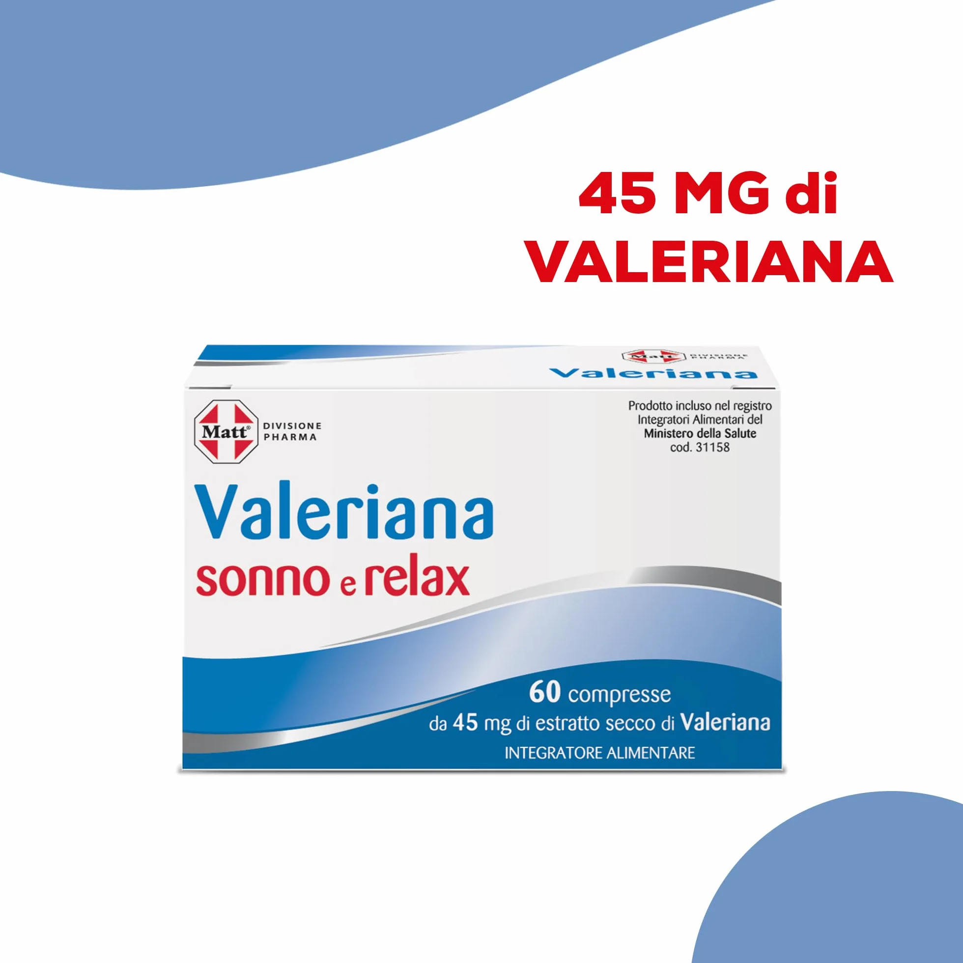 Valeriana Integratore Alimentare 60 Compresse 8.28 g per Rilassamento e Sonno