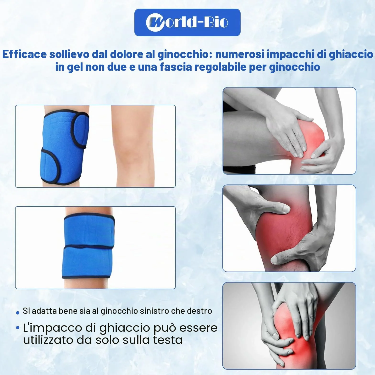 Ghiaccio Gel Riutilizzabile,Cuscinetti Terapia Caldo/Freddo,Ghiaccio Gel Caldo Freddo,Impacco di Ghiaccio per Impacchi Al Ginocchio, 8 "x 5,5"