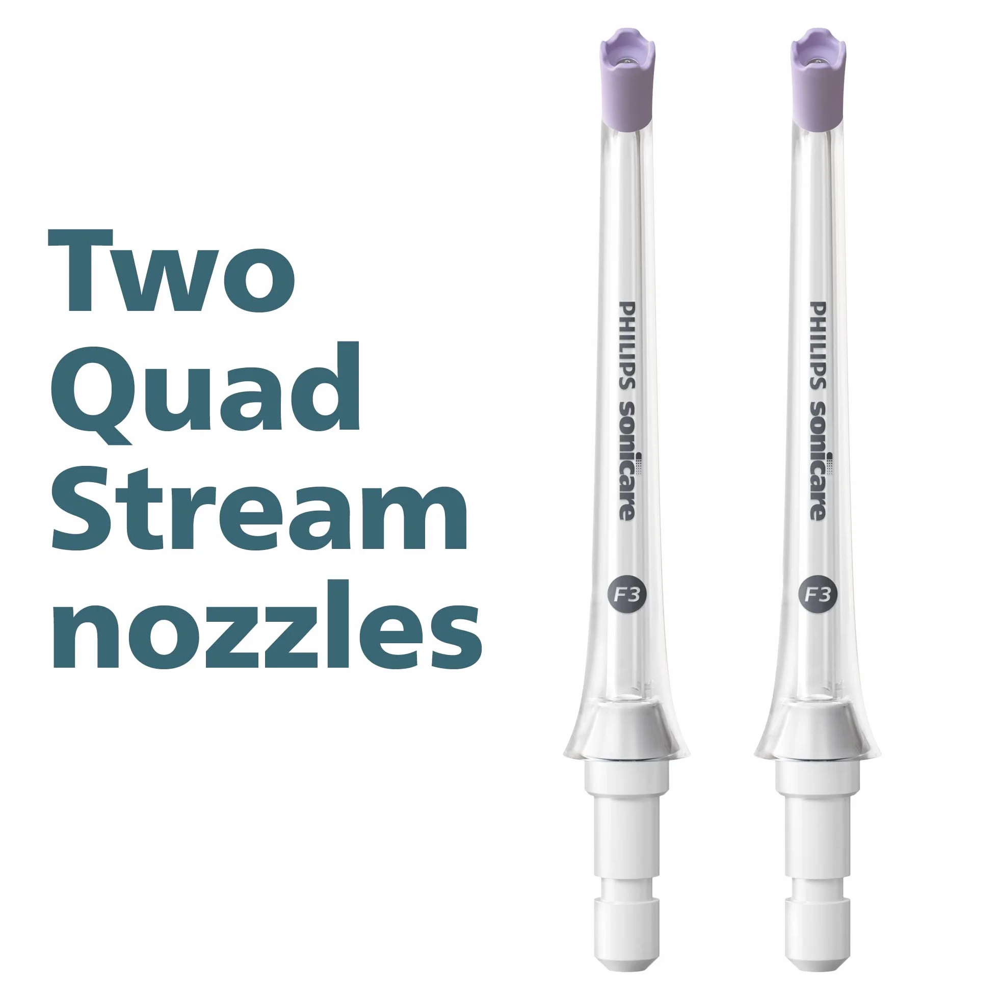 Philips Sonicare Power Flosser Quad Stream Tips (F3), 2 pezzi, Bianco HX3062/00