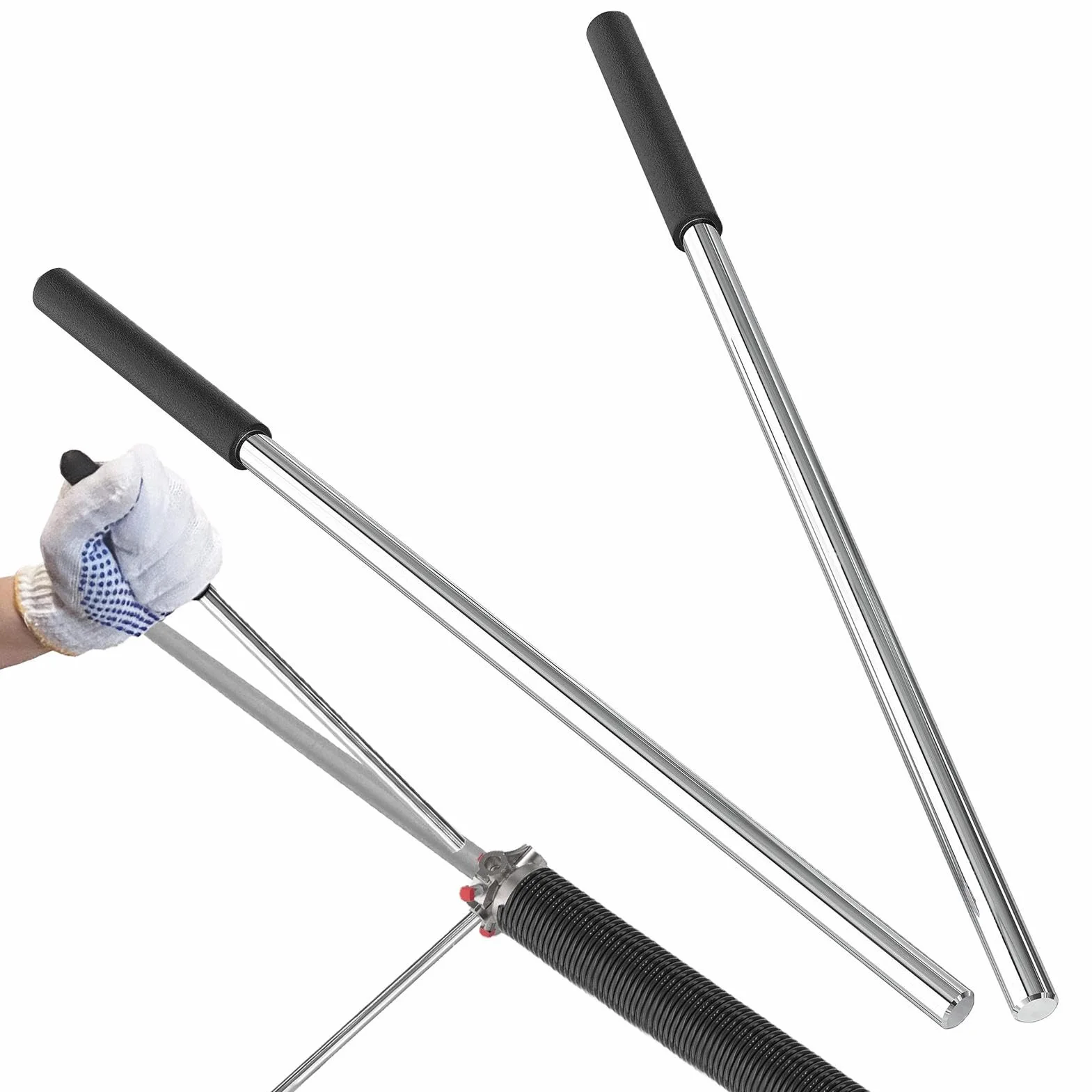 Garage Door Winding Torsion Spring Rod 17.2 in 43.56 cm 0.5 in 1.27 cm Compact Hardware Tool 45# Steel