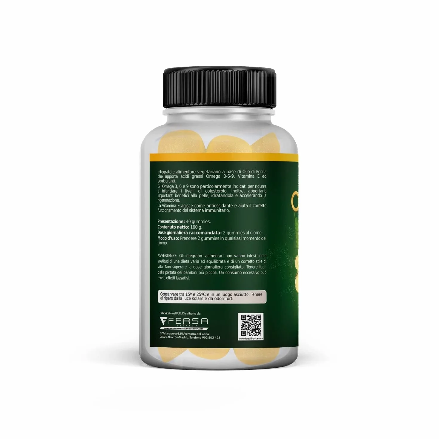 Healthy Fusion Omega Plus Olio di Perilla Vitamina E Acidi grassi Omega 3-6-9 40 gummies