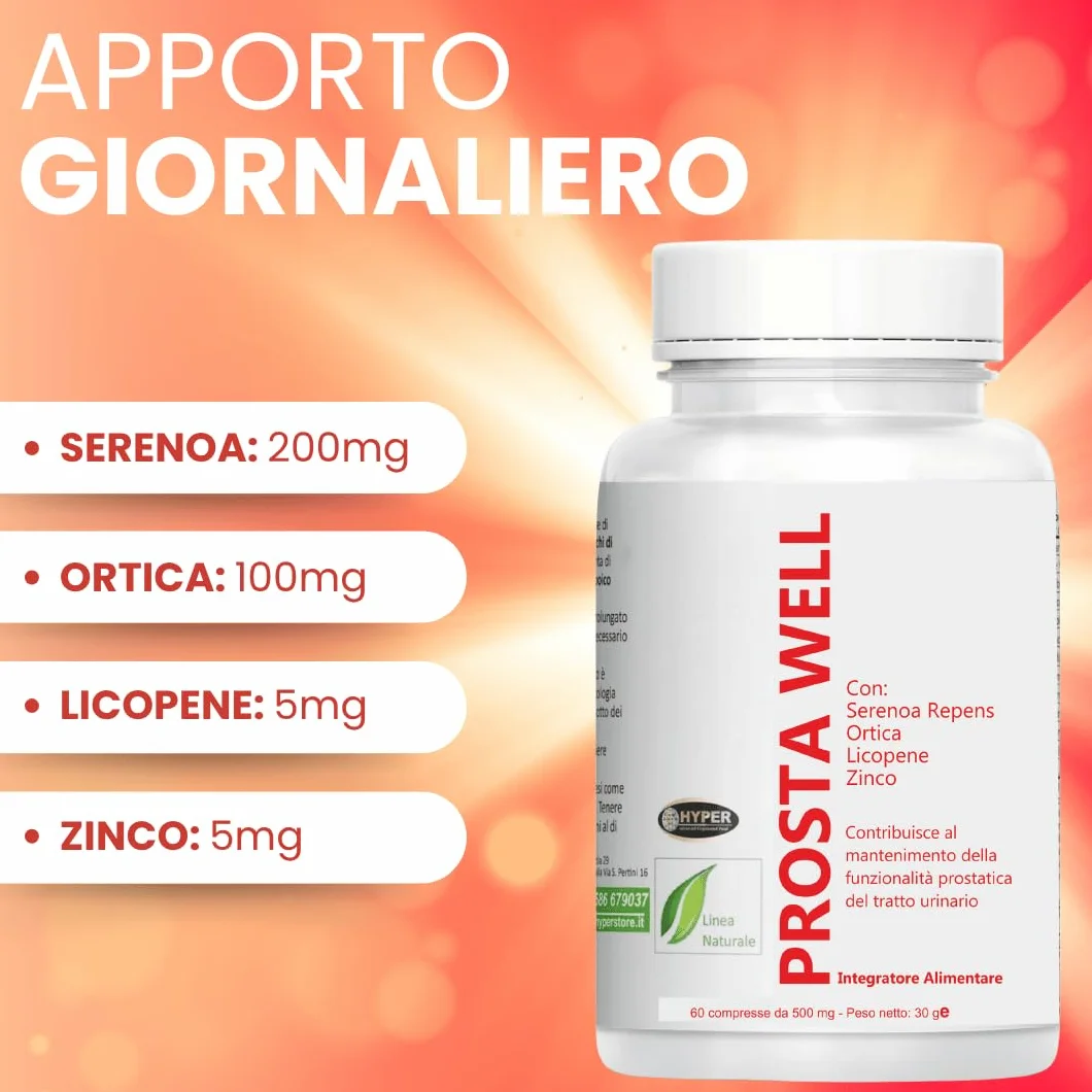 Prosta Well Integratore Benessere Prostata Vie Urinarie Serenoa Repens Ortica Licopene Zinco 240 Compresse