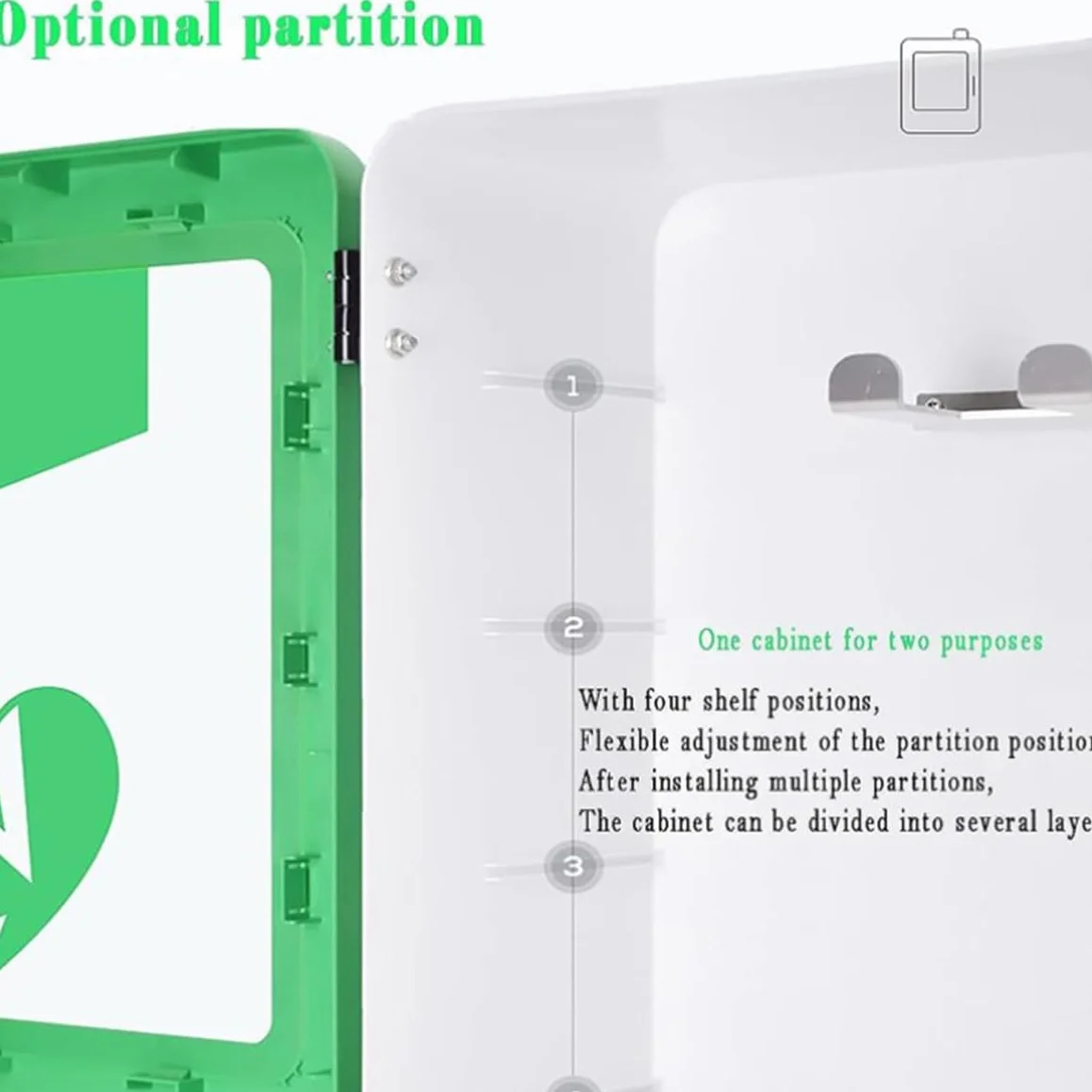 Armadietto DAE a Parete per Defibrillatore con Allarme Luce Stroboscopica di Emergenza