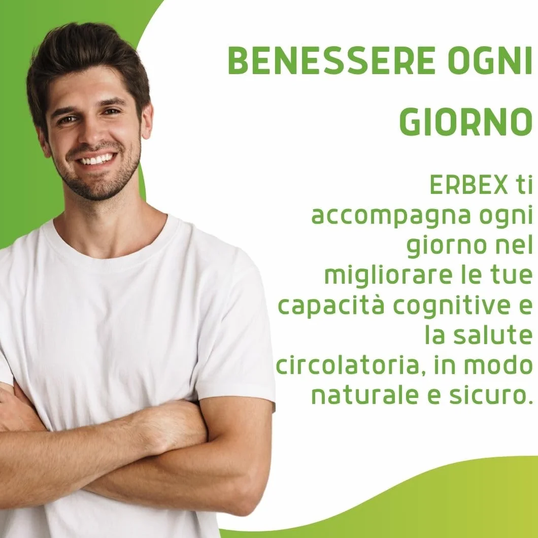 ERBEX - Integratore Ginkgo Biloba Vegano Forte per Prevenire Invecchiamento, Azione Antiossidante, Aiuto Naturale per Memoria e Funzioni Cognitive Ginkgo Biloba in Capsule