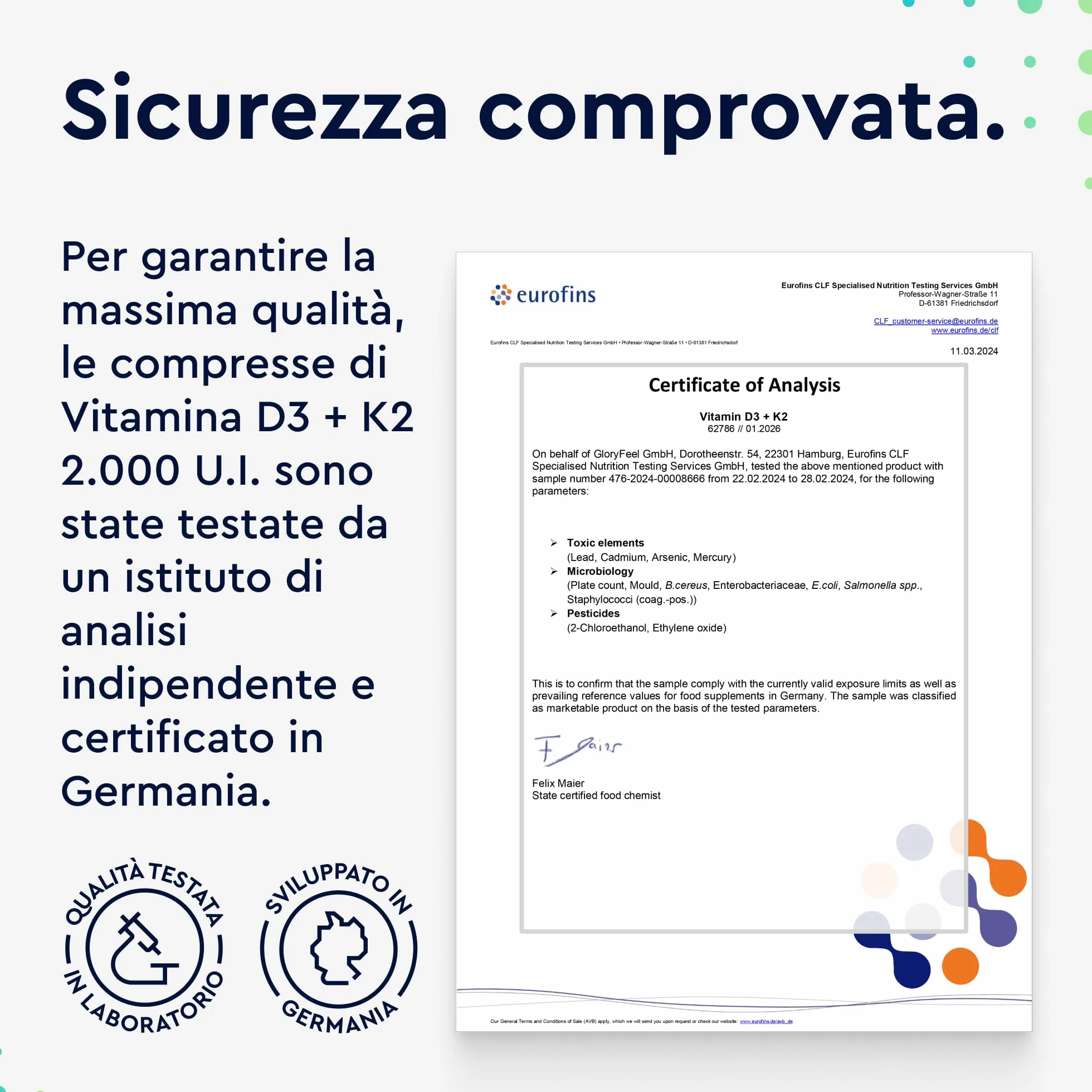 Vitamina D3 + K2 ad alto dosaggio - 200 compresse - Premium: K2VITAL® di Kappa - 99,7% di vitamina K2-MK7 trans + 2000 UI di D3 (1 ogni 2 giorni) - Prodotto di Germania analizzato in laboratorio