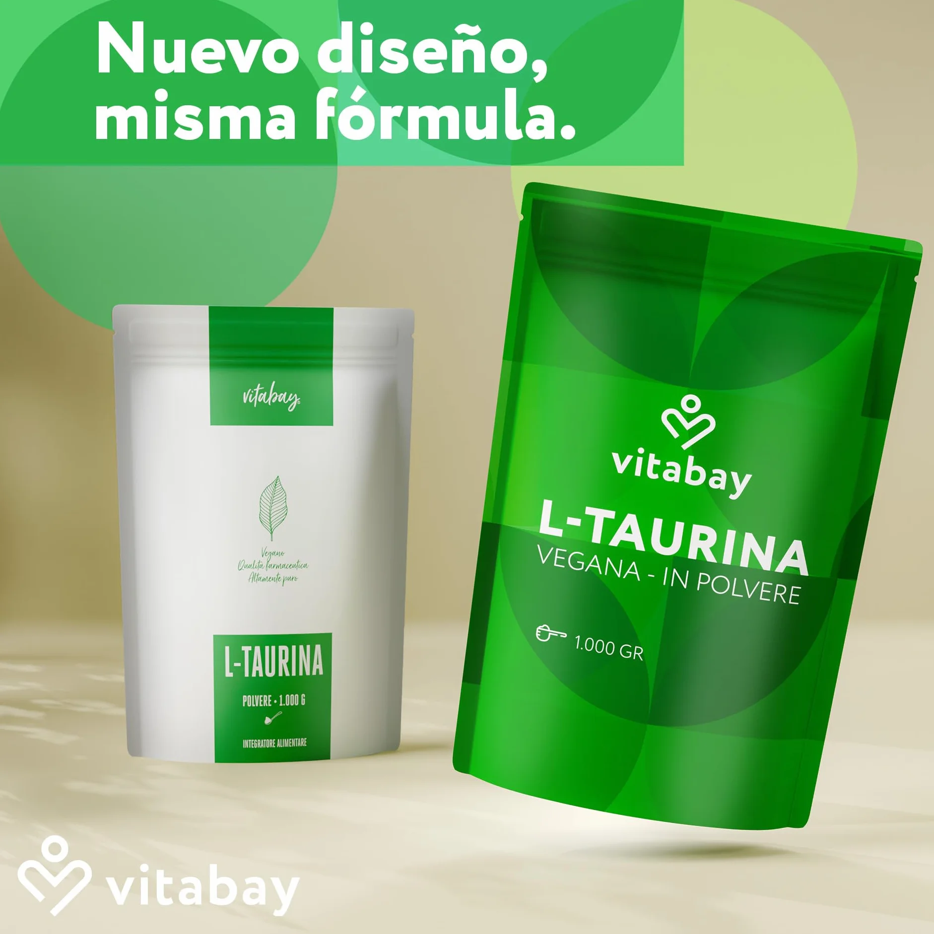 Vitabay Taurina Polvere 1 kg – Taurina 6000 mg Vegan Supplemento