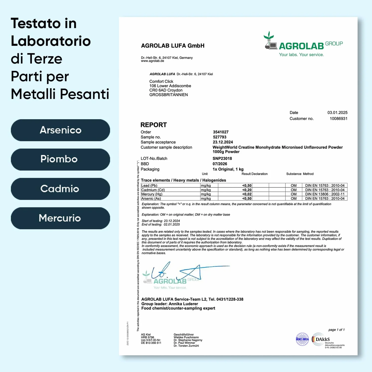 Creatina Monoidrata in Polvere 1kg, 3000mg, 330 Dosi, Micronizzata, Pura Vegana, Senza Glutine