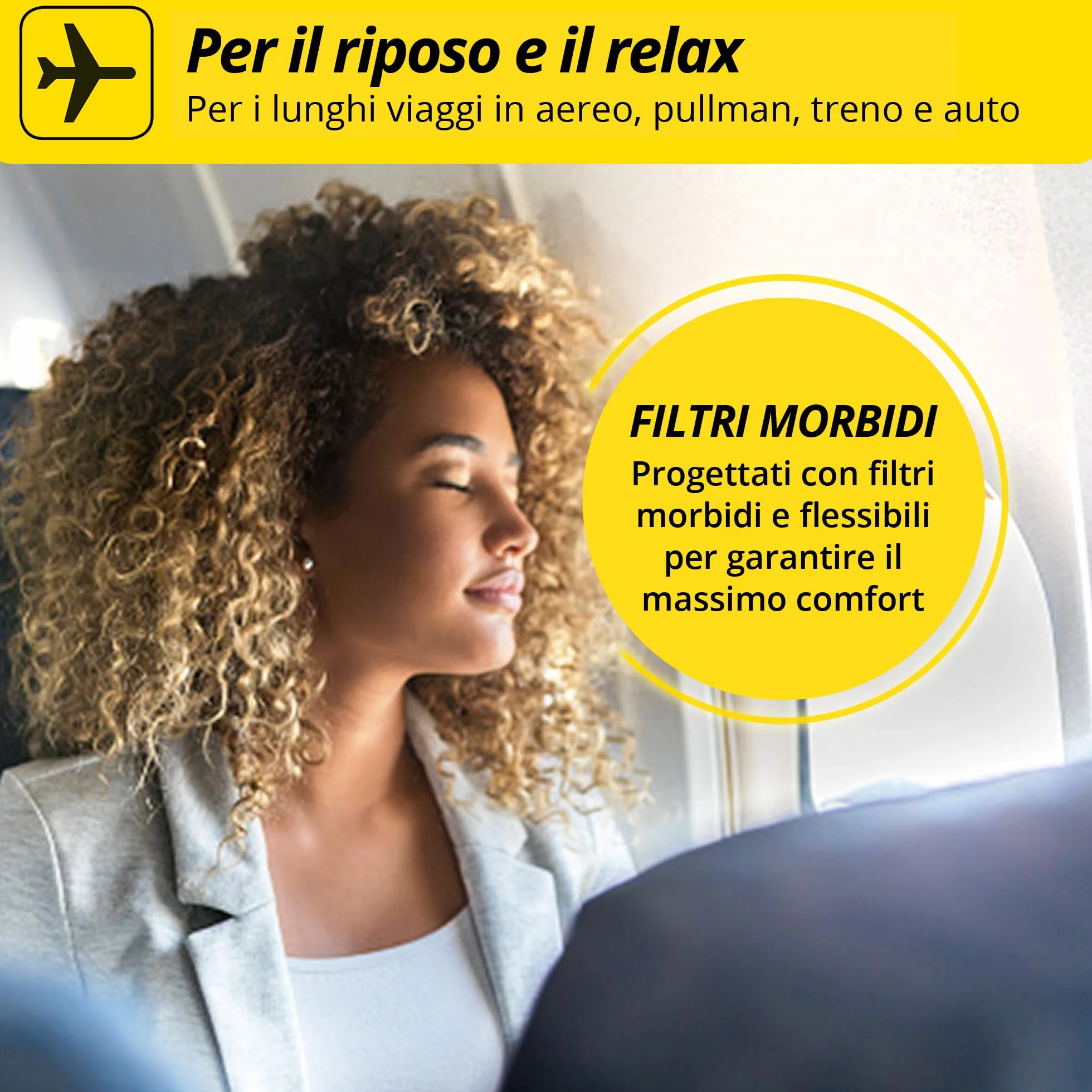 Tappi Alpine FlyFit riutilizzabili ipoallergenici morbidi per viaggio e pressione timpano