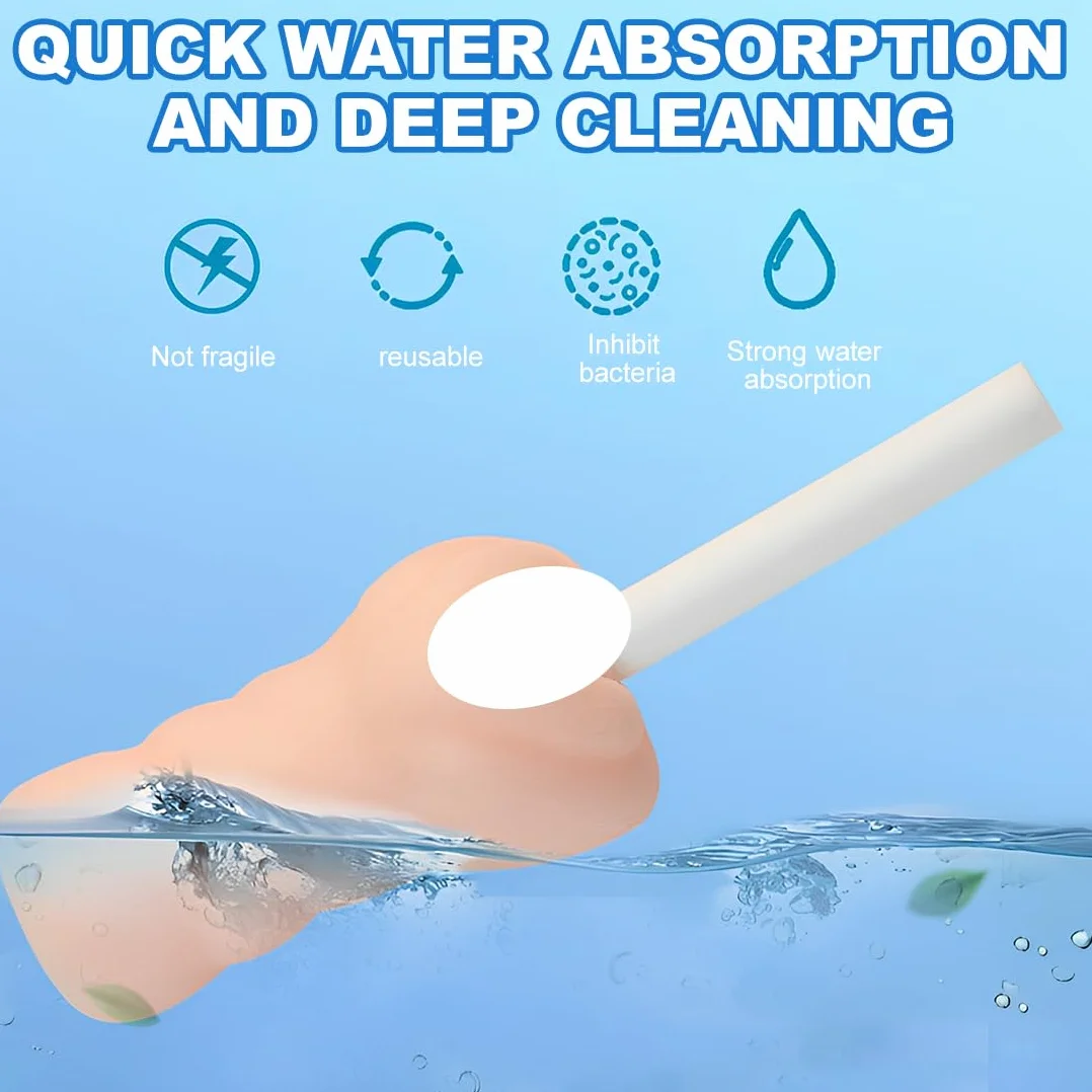 4 Pezzi Kit Di Pulizia Del Giocattolo Del Sesso Per Bambola Del Sesso,Kit Di Pulizia Per La Masturbazione Maschile Include Un Bastone Di Asciugatura Riutilizzabile Ad Assorbimento D'Acqua(A)