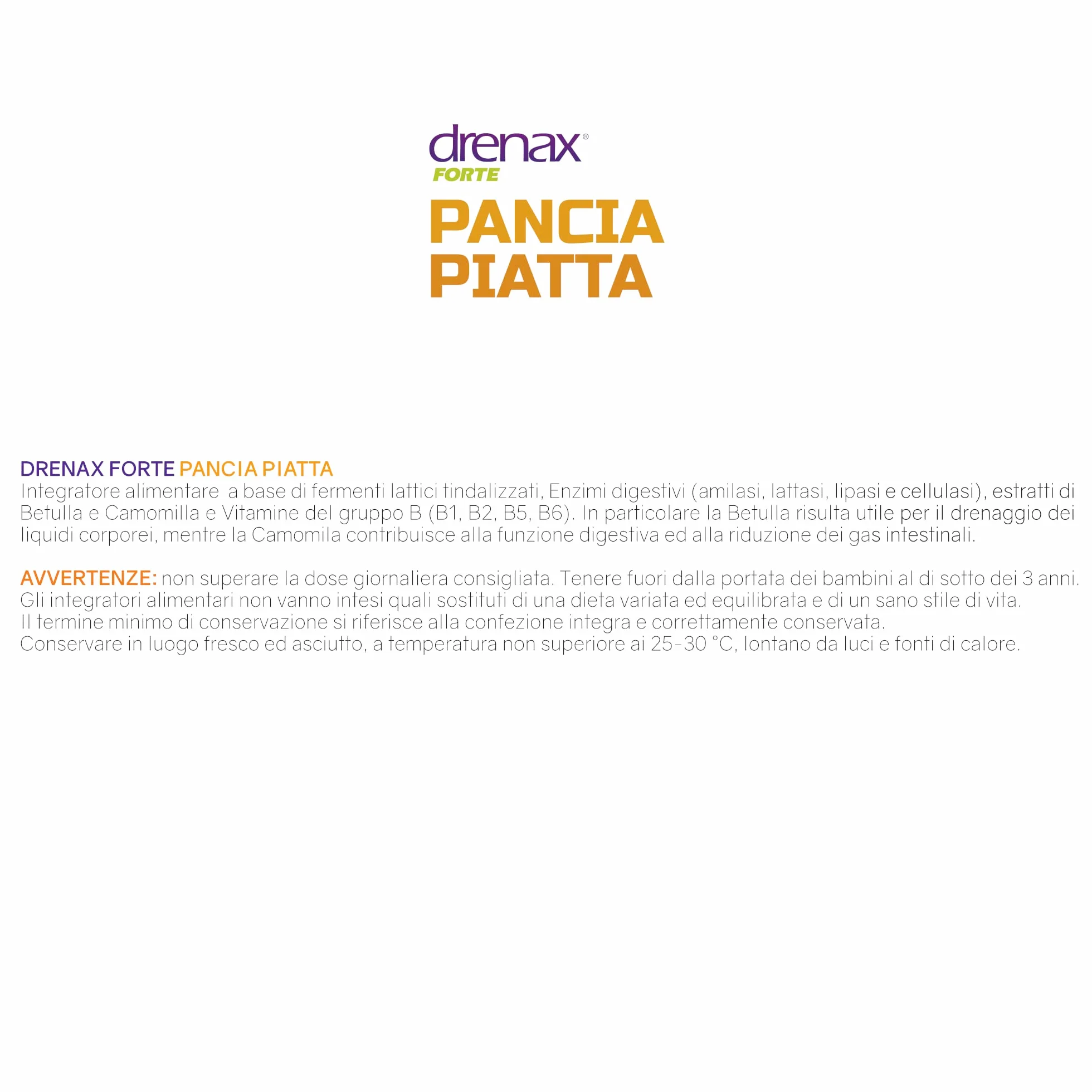 Drenax Forte Pancia Piatta Integratore Alimentare 30 compresse